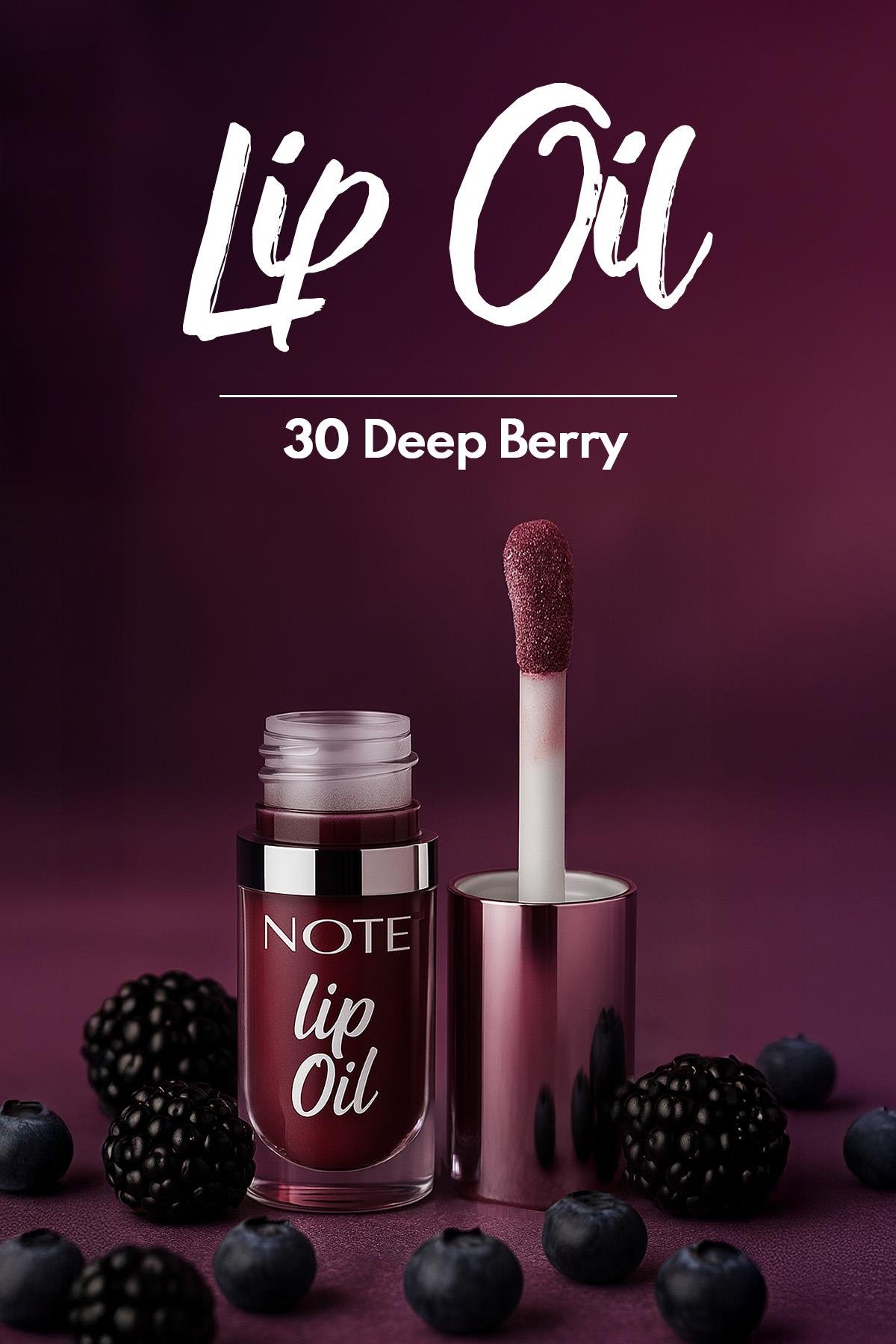 Note Lip Oil 30 Deep Berry Nemlendirici ve Parlatıcı Dudak Bakım Yağı - Mor-30111422