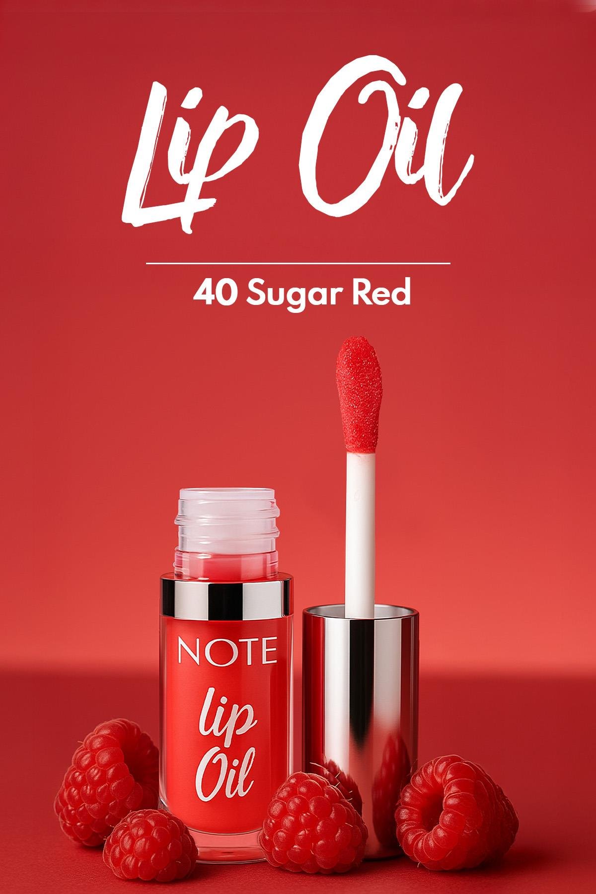 Note Lip Oil 40 Sugar Red Nemlendirici ve Parlatıcı Dudak Bakım Yağı - Kırmızı-30111423
