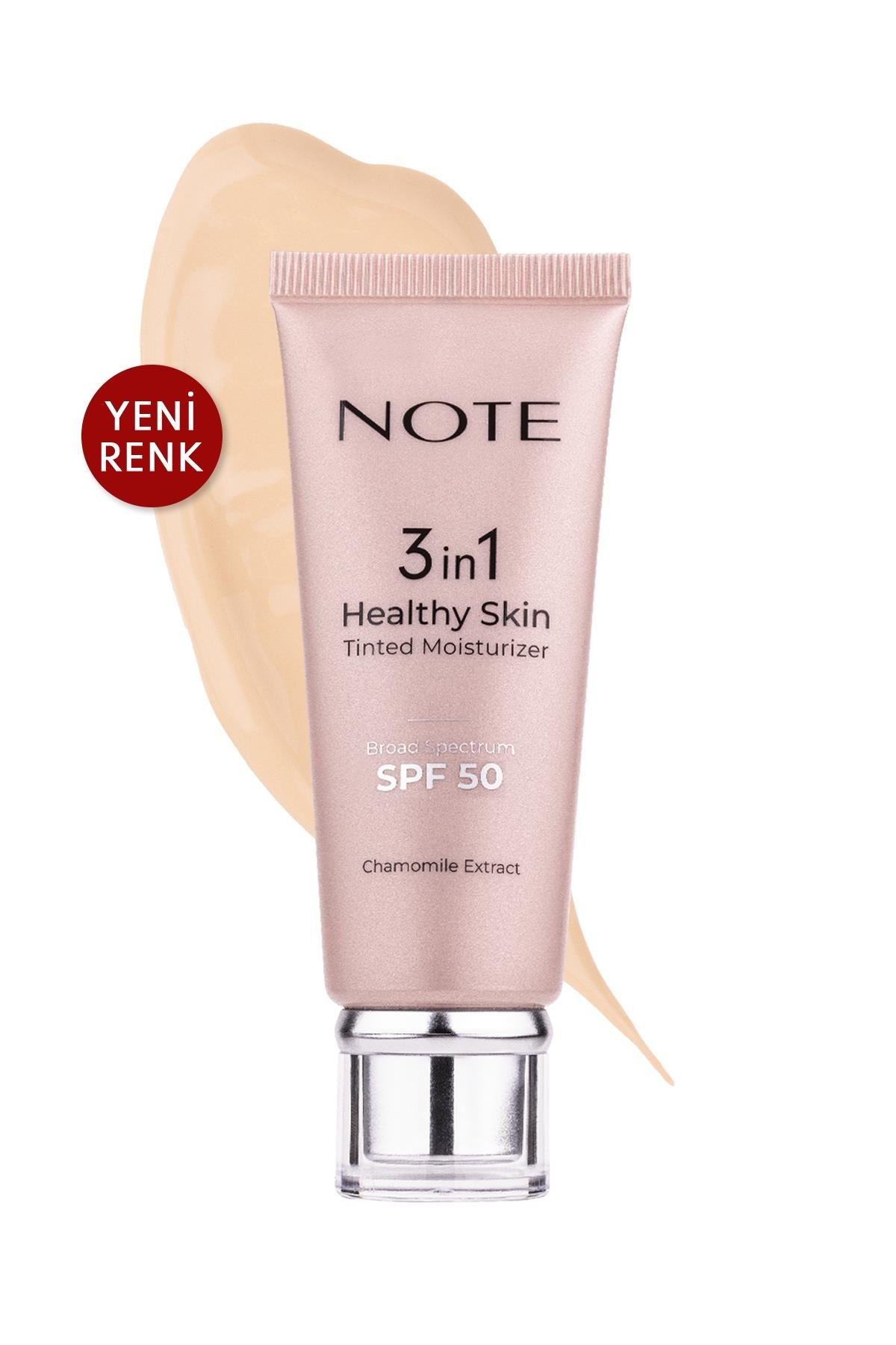 Note 3 in 1 Healthy Skin Tinted Moisturizer 50 SPF Renk Ton Eşitleyici Aydınlatıcı Krem - 00 Light Açık Ton-30111447