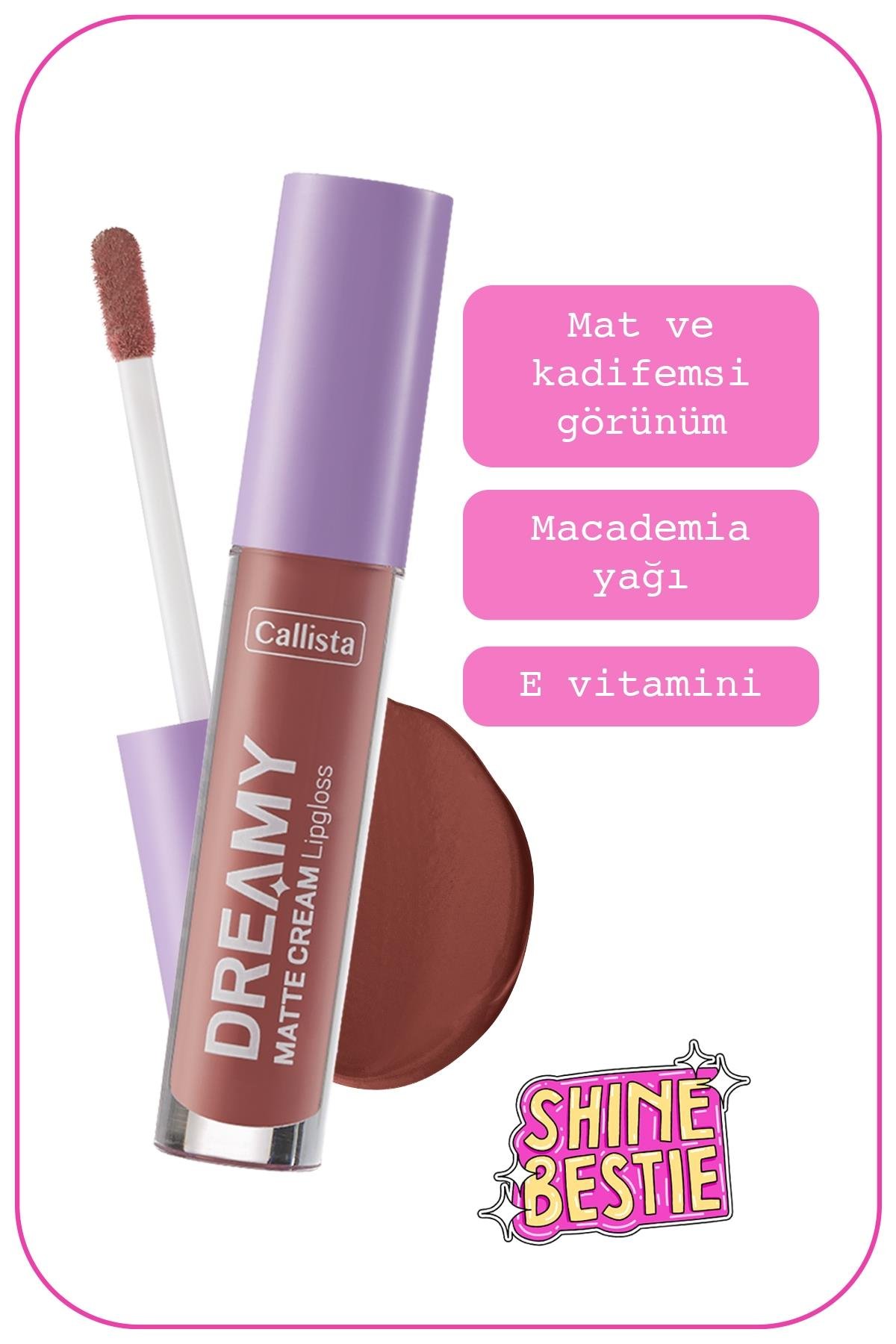 Callista Dreamy Matte Cream Mat Görünümlü Lipgloss 208 Front Row - Kahverengi-40110086