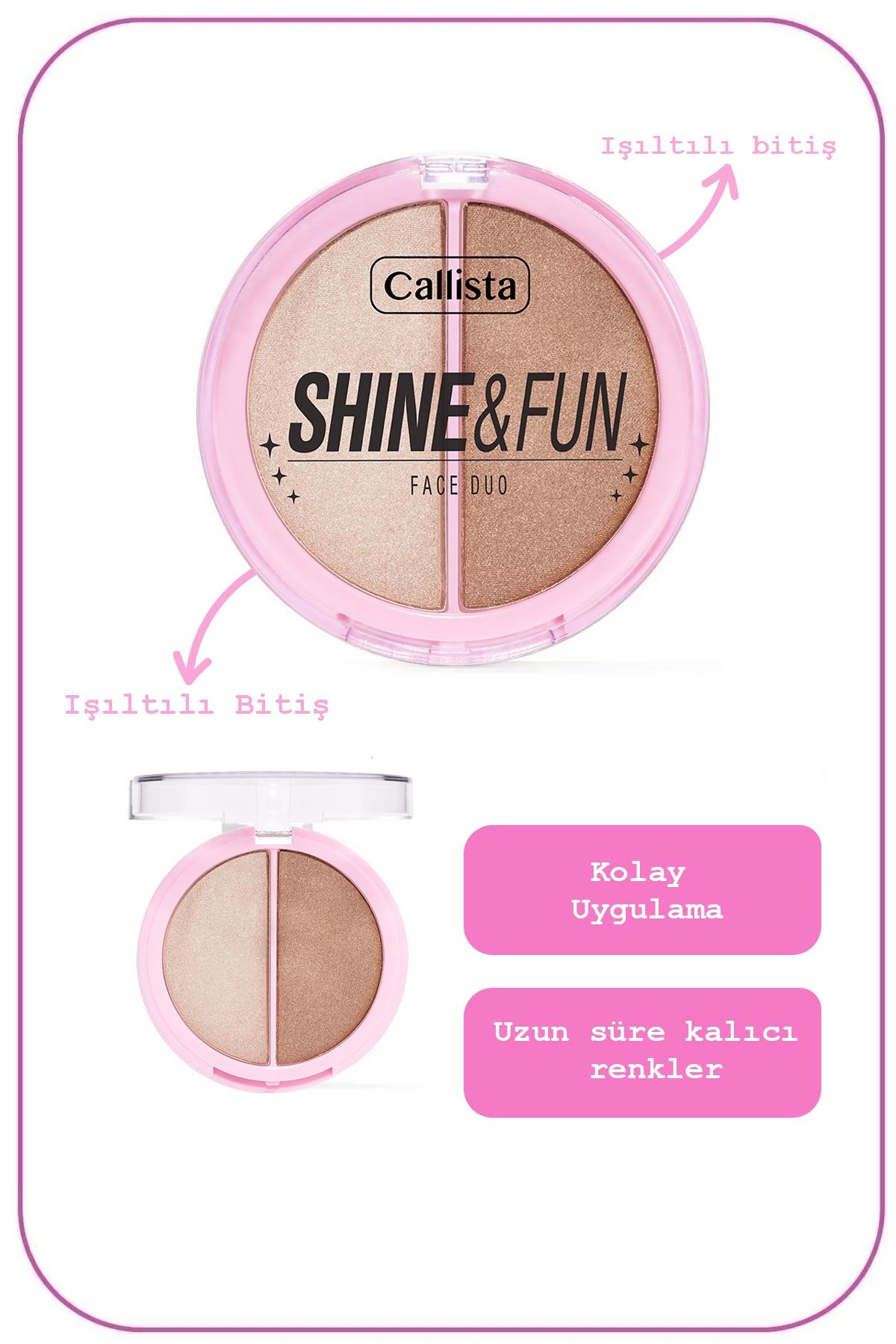 Callista Shine & Fun Face Duo 100 Sparkle Crew Allık & Aydınlatıcı Paleti-40110236