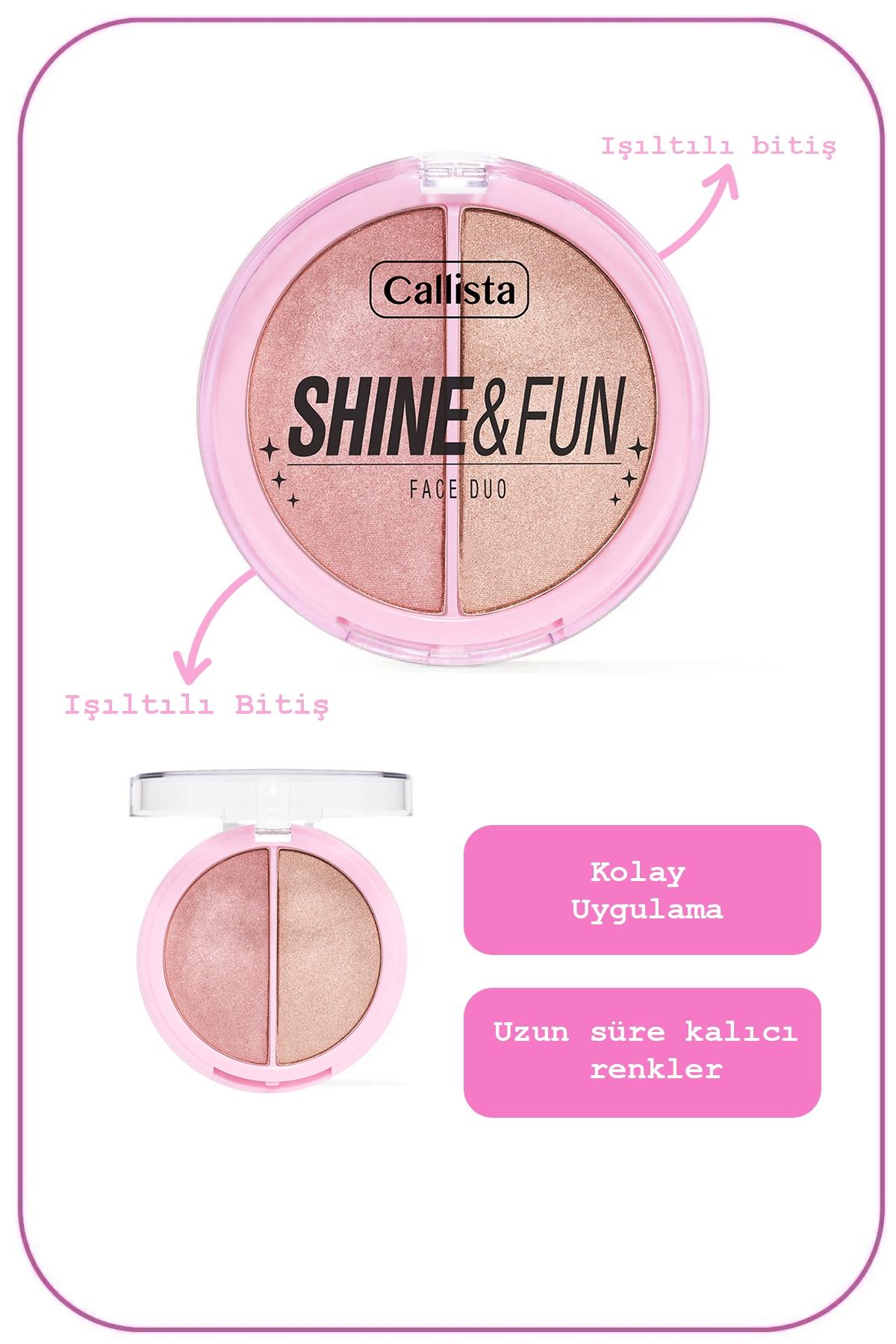 Callista Shine & Fun Face Duo 130 Shine Squad Allık & Aydınlatıcı Paleti-40110239