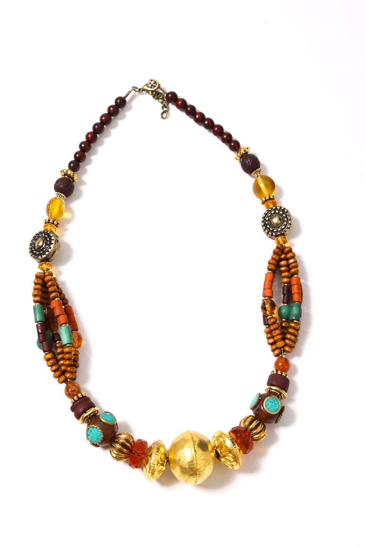  Otantik Gold Detaylı Kolye