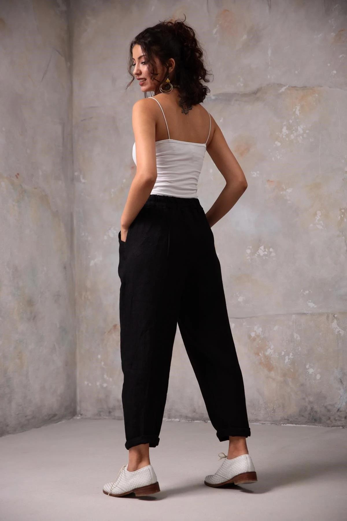  Siyah Beli İpli Judith Pantolon