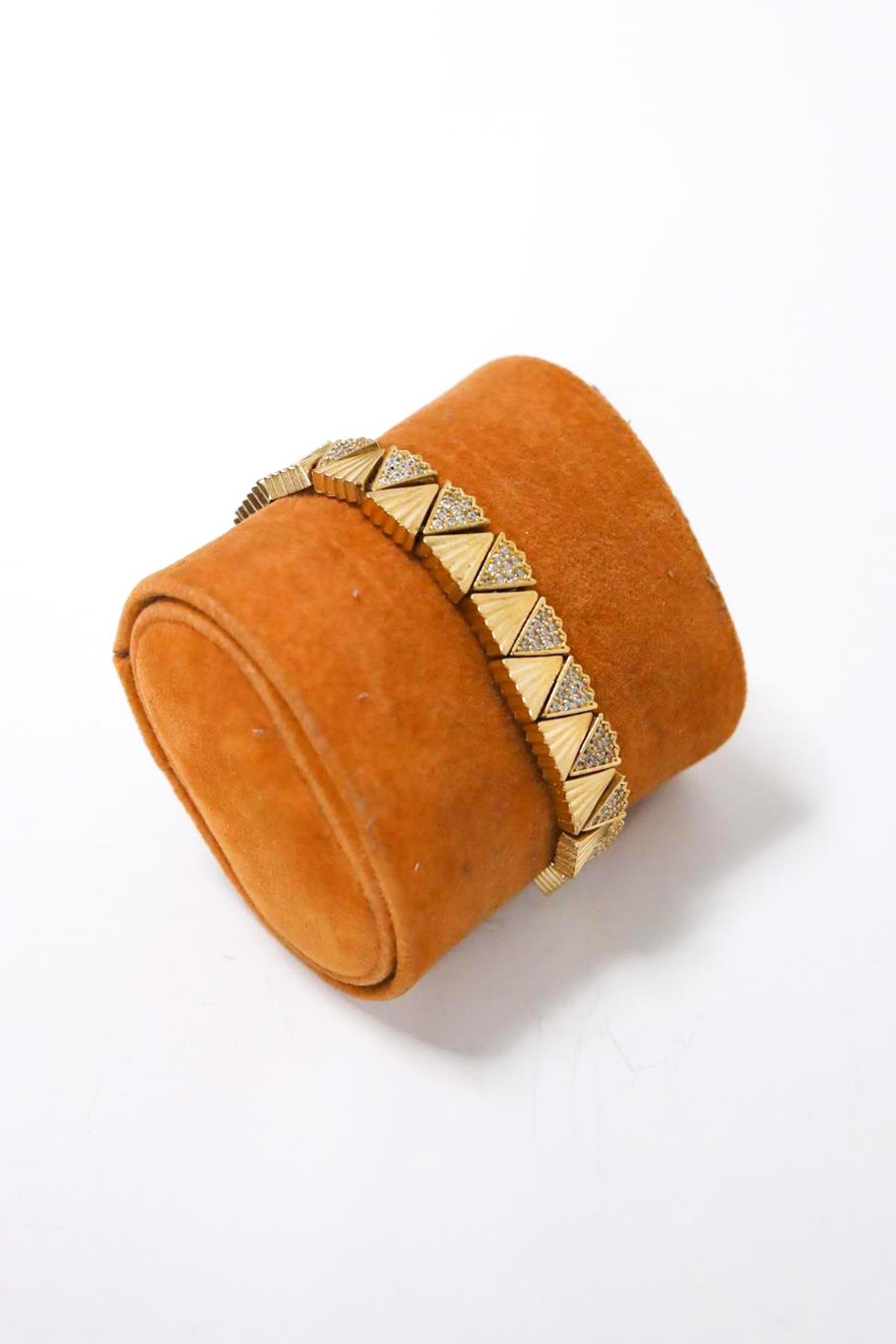  Kristal Detaylı Bronz Bileklik