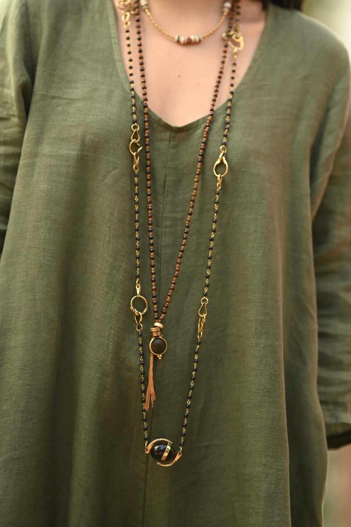 Quartz Design Bronze Necklace