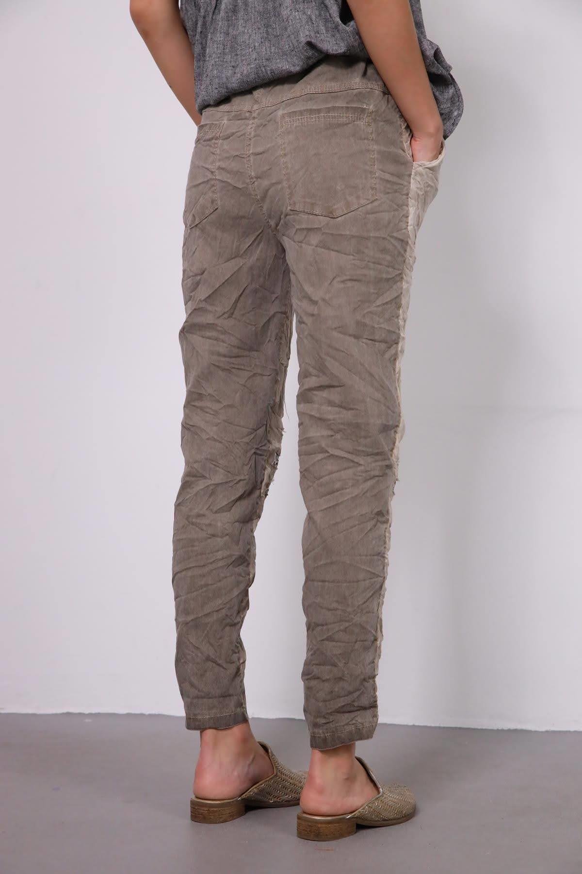 Mink Sequin Patched Trousers - Saman Butik | Shop Online Mink Sequin Patched Trousers