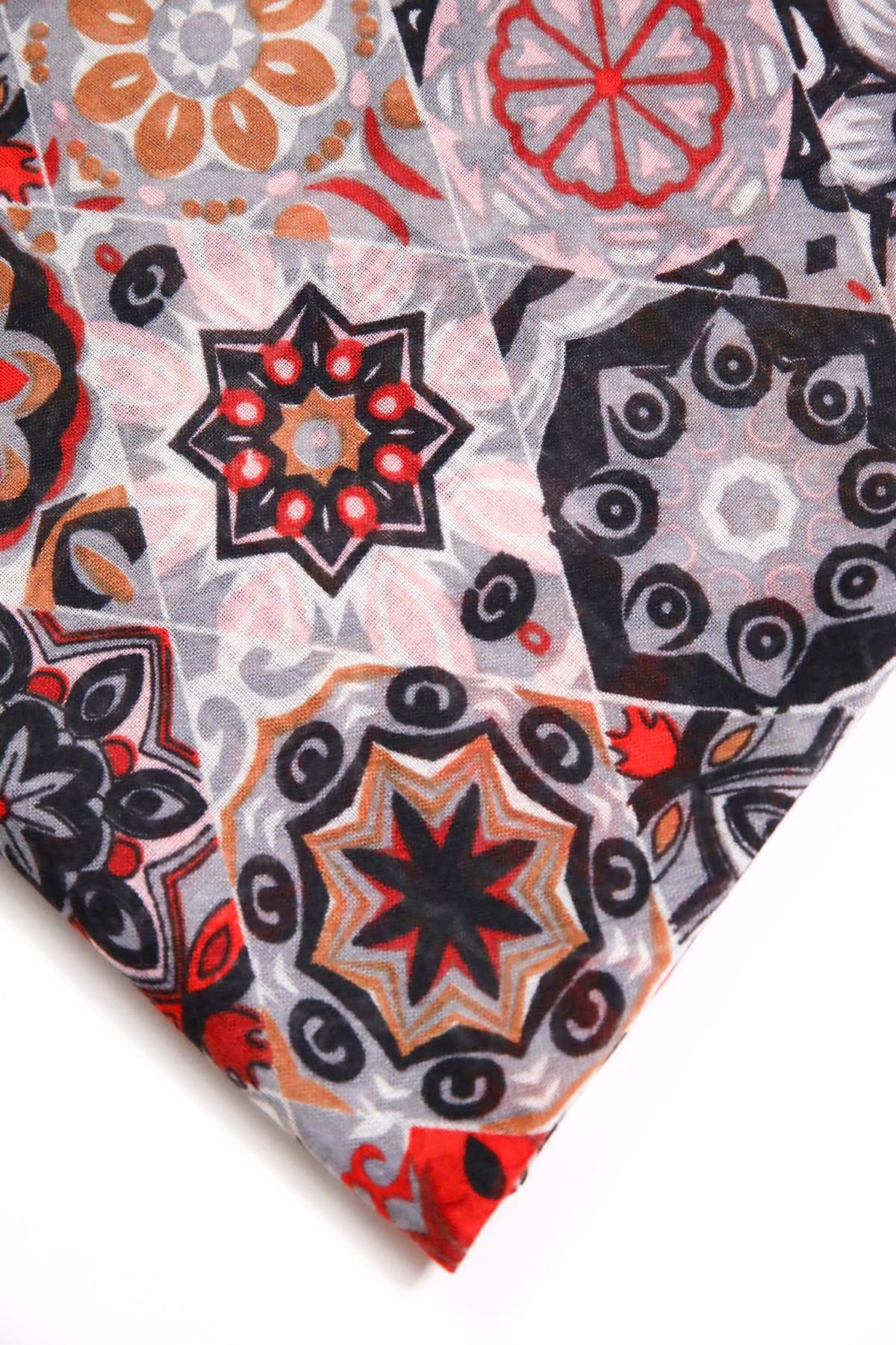 Siyah Mandala Desenli Şal - Şaman Butik Siyah Mandala Desenli Şal