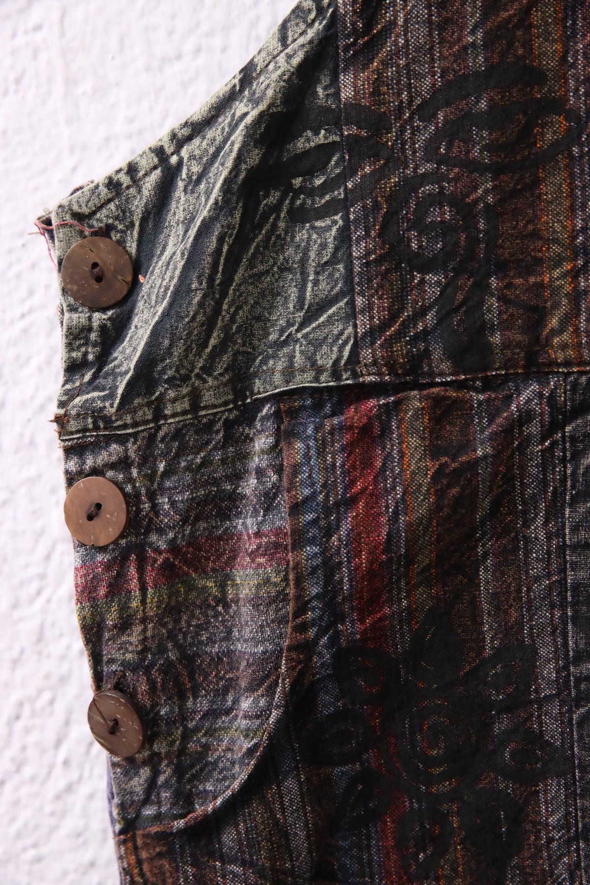 Antrasit Yıkama Patchwork Tulum - Şaman Butik Antrasit Yıkama Patchwork Tulum