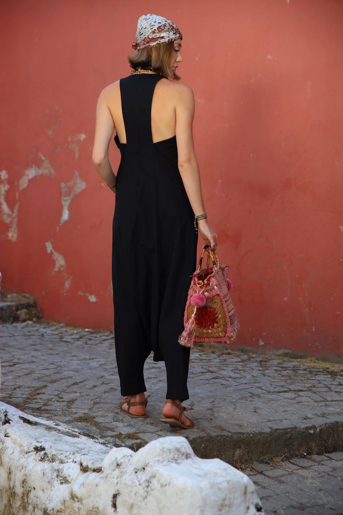 Siyah Su Tulum - Şaman Butik - Bohem Giyim ve Aksesuar | Kadın & Erkek Siyah Su Tulum