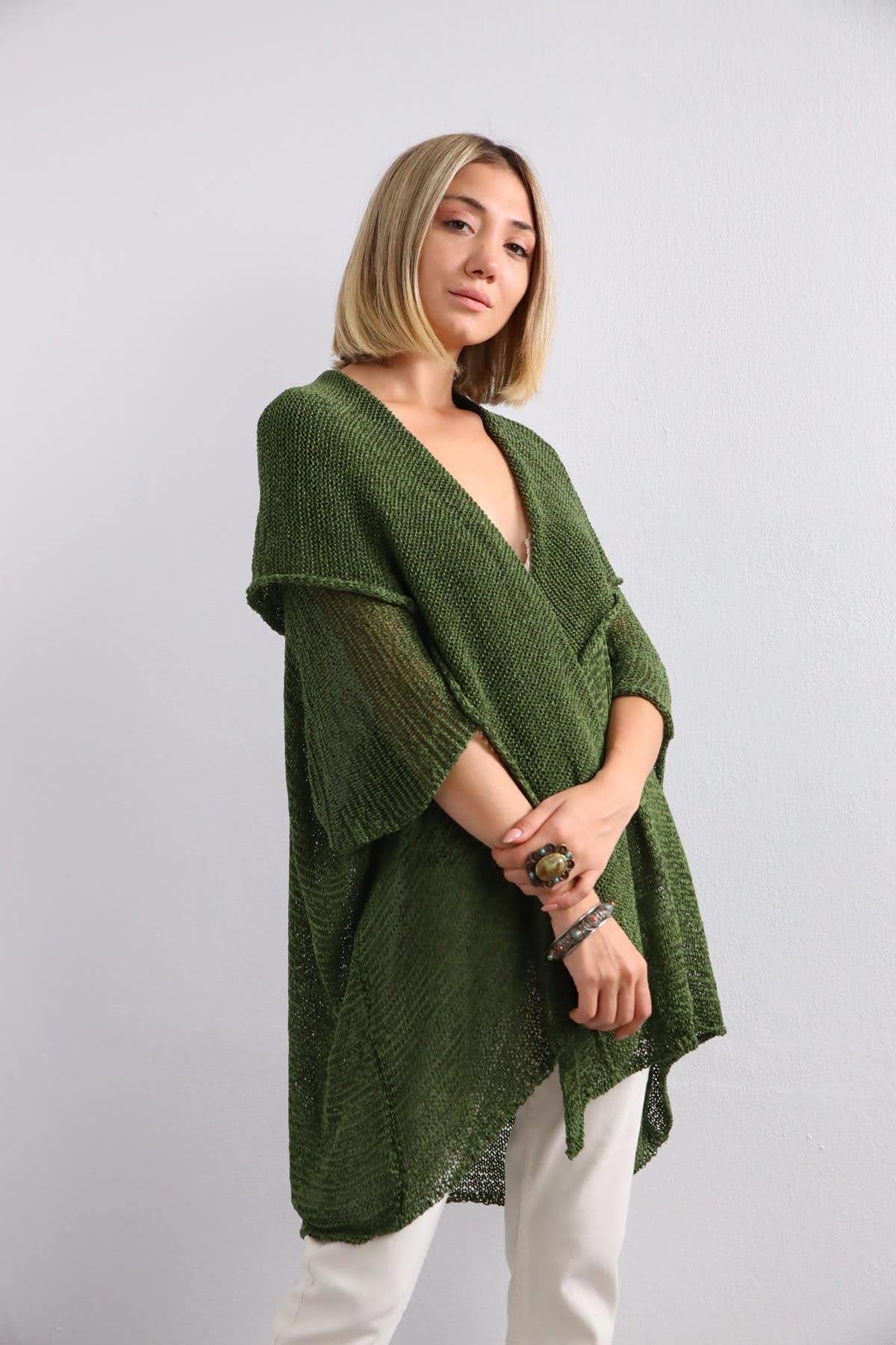 Khaki Mercerized Hoodie Cardigan Khaki Mercerized Hoodie Cardigan
