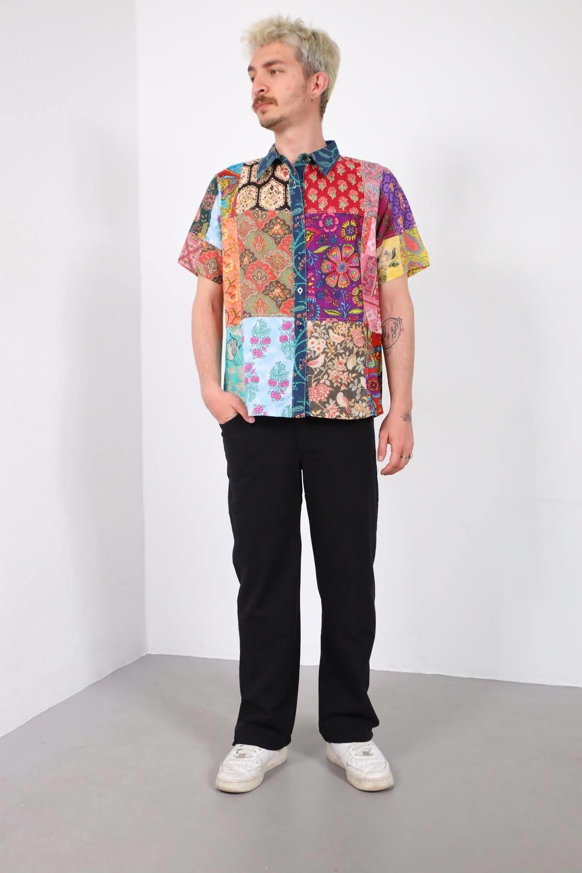  Patchwork Yakalı Gömlek