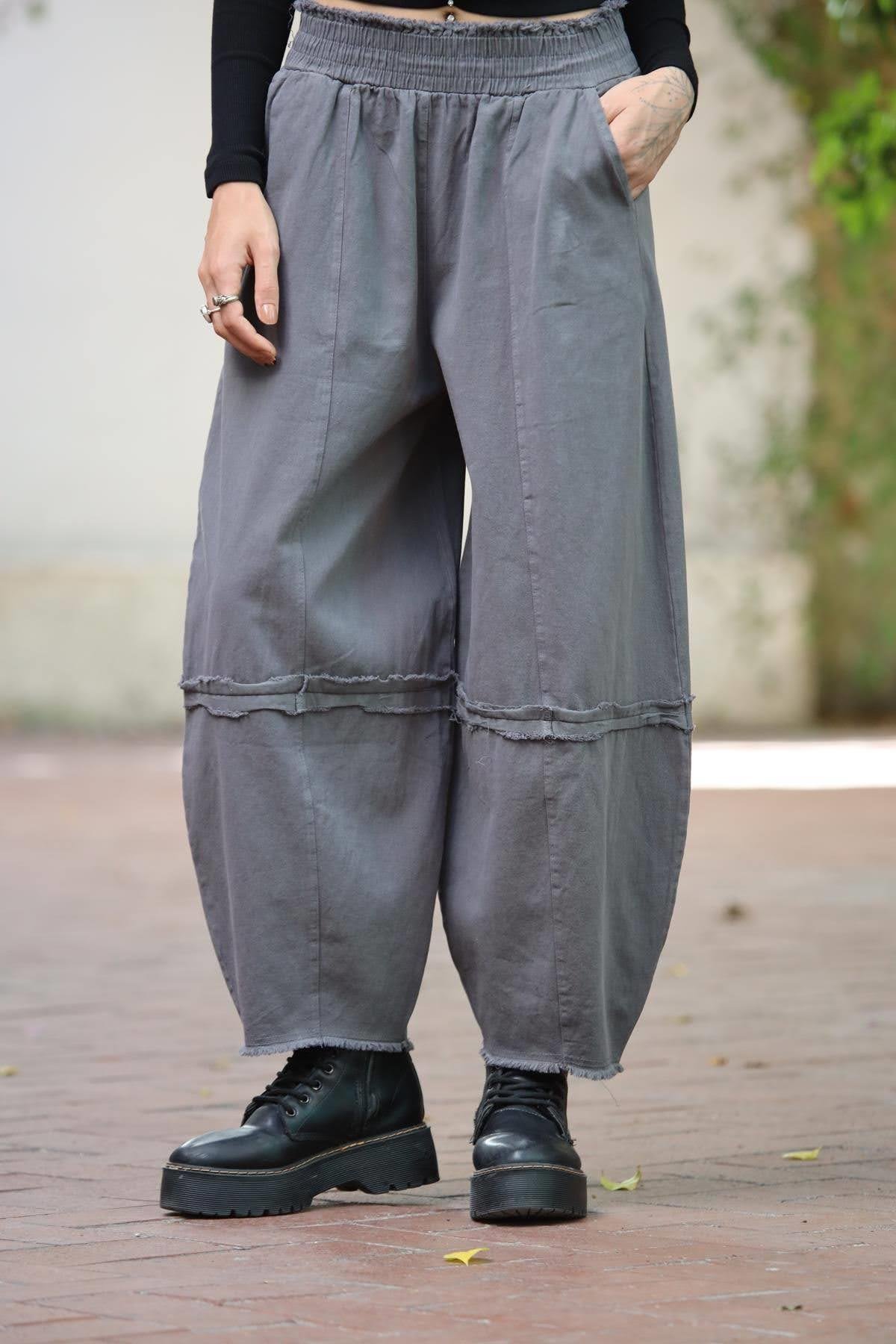 Antrasit Dikiş Detaylı Gabardin Pantolon