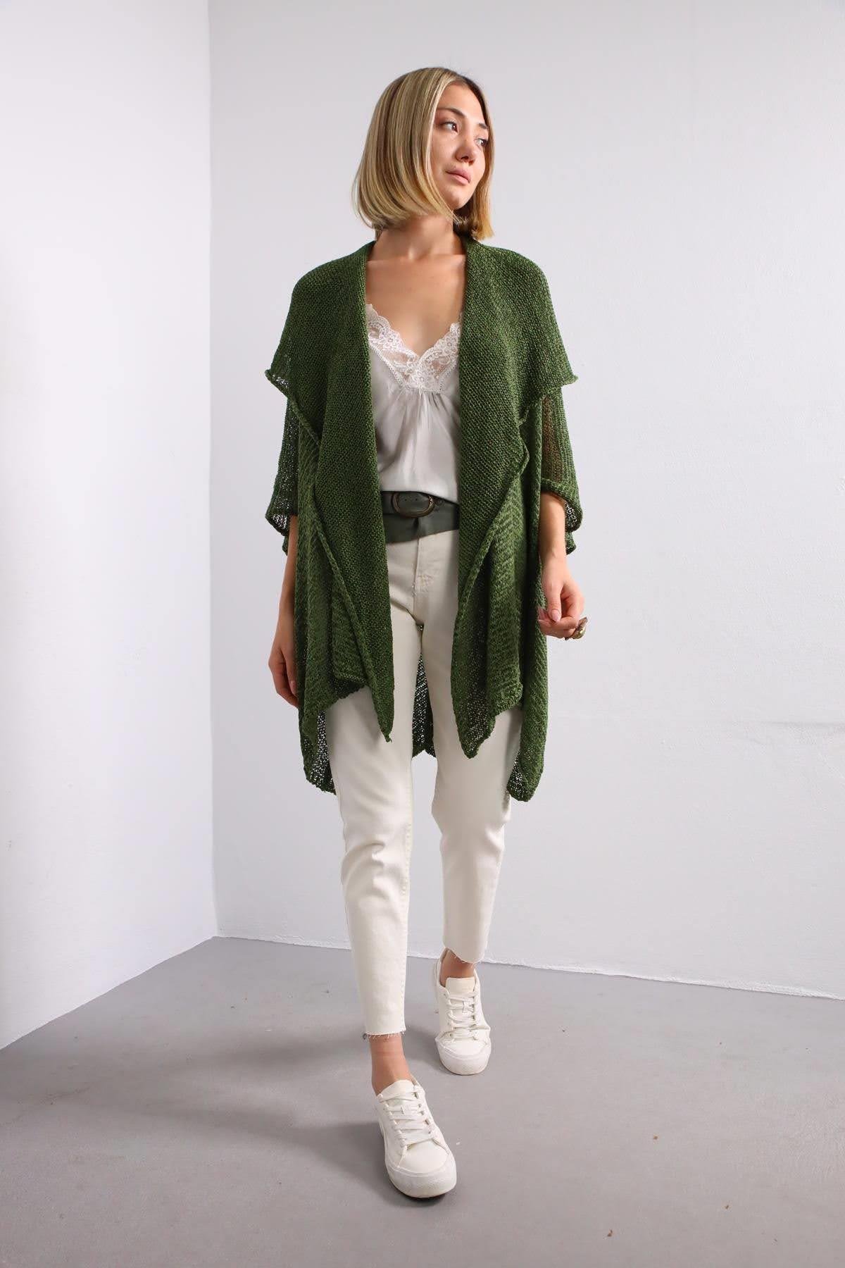 Khaki Mercerized Hoodie Cardigan Khaki Mercerized Hoodie Cardigan
