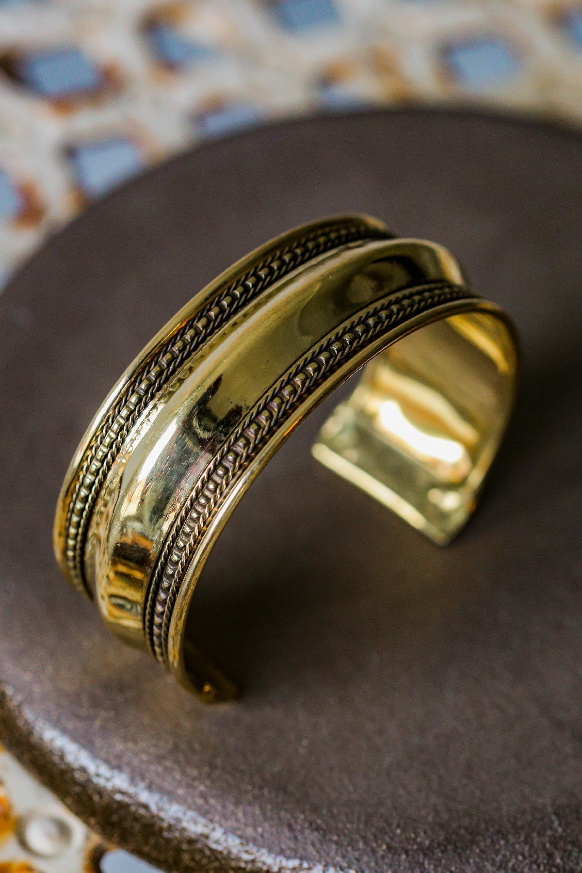 Bronz İşleme Detaylı Tasarım Bileklik - Şaman Butik Bronz İşleme Detaylı Tasarım Bileklik