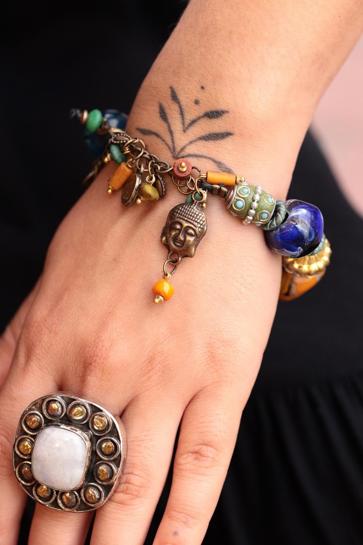 Buddha Detaylı Seramik Taşlı Tasarım Bileklik - Şaman Butik Buddha Detaylı Seramik Taşlı Tasarım Bileklik