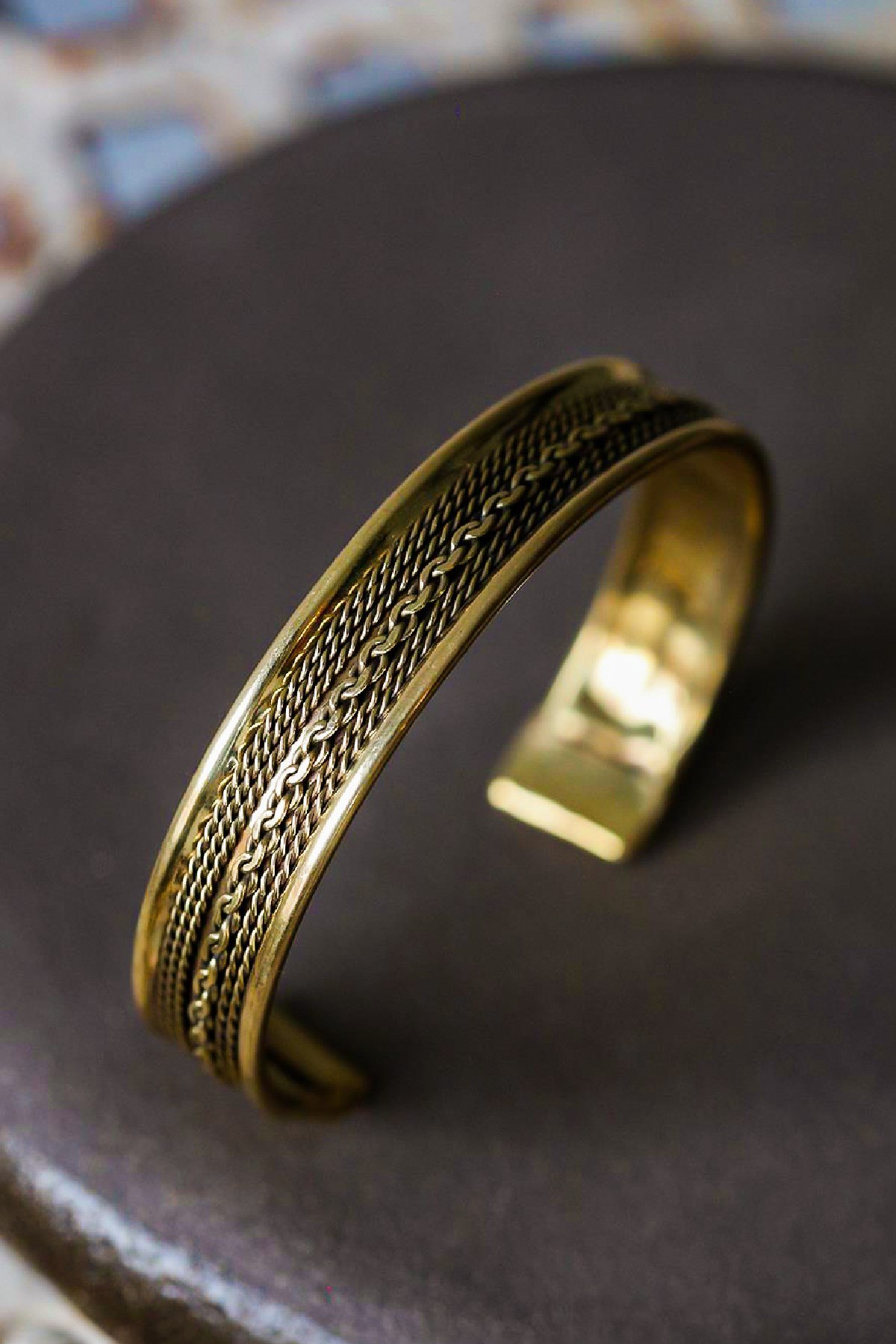 İşleme Detaylı Bronz Tasarım Bileklik - Şaman Butik İşleme Detaylı Bronz Tasarım Bileklik
