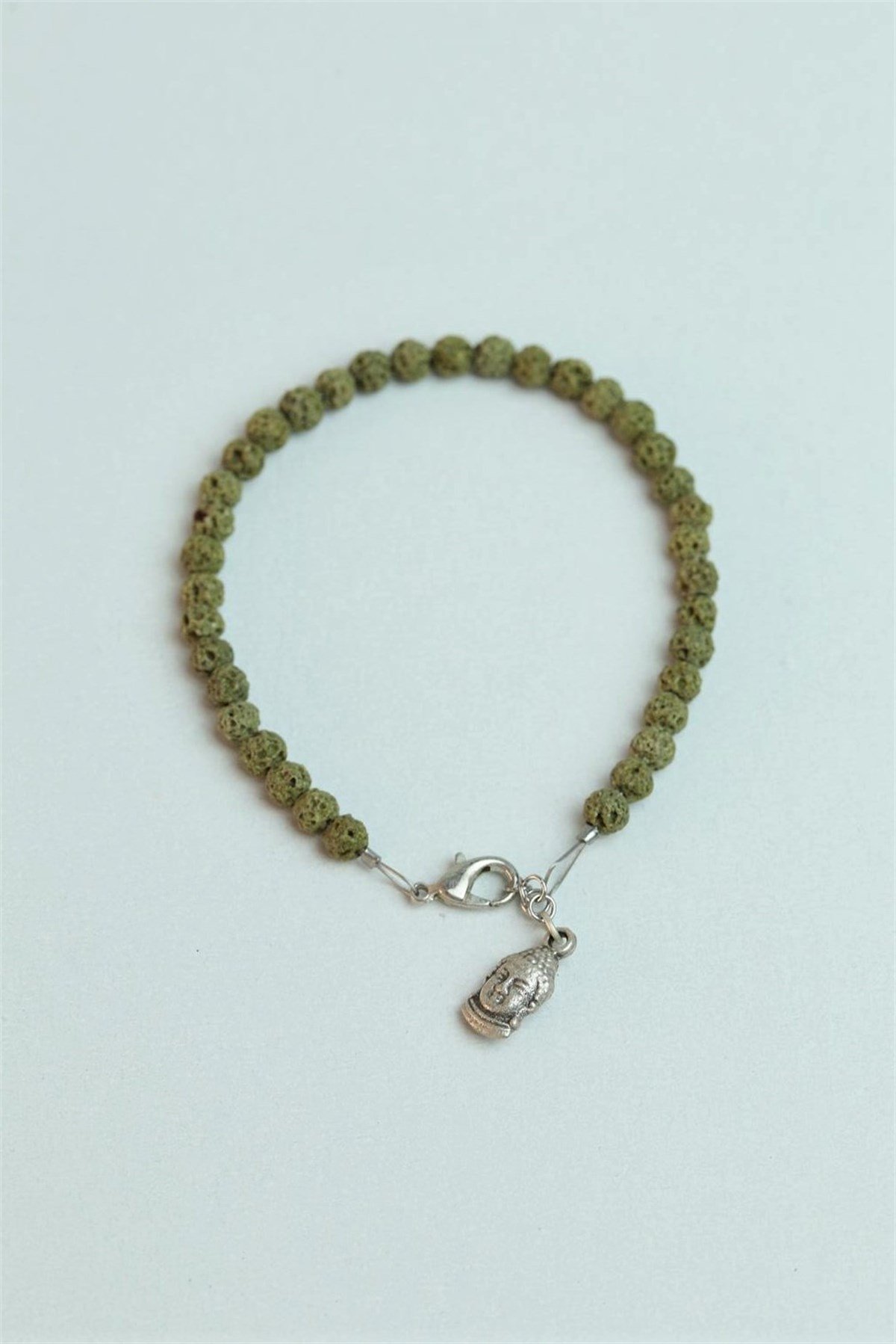 Yeşil Volkanik Taşlı Buddha Detaylı Tasarım Bileklik - Şaman Butik Yeşil Volkanik Taşlı Buddha Detaylı Tasarım Bileklik