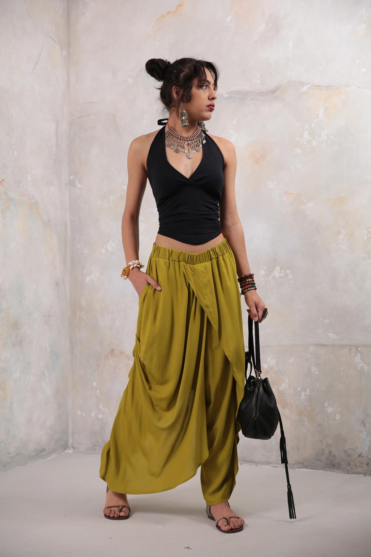 Black Tie Back Blouse - Saman Butik | Boho Fashion Black Tie Back Blouse