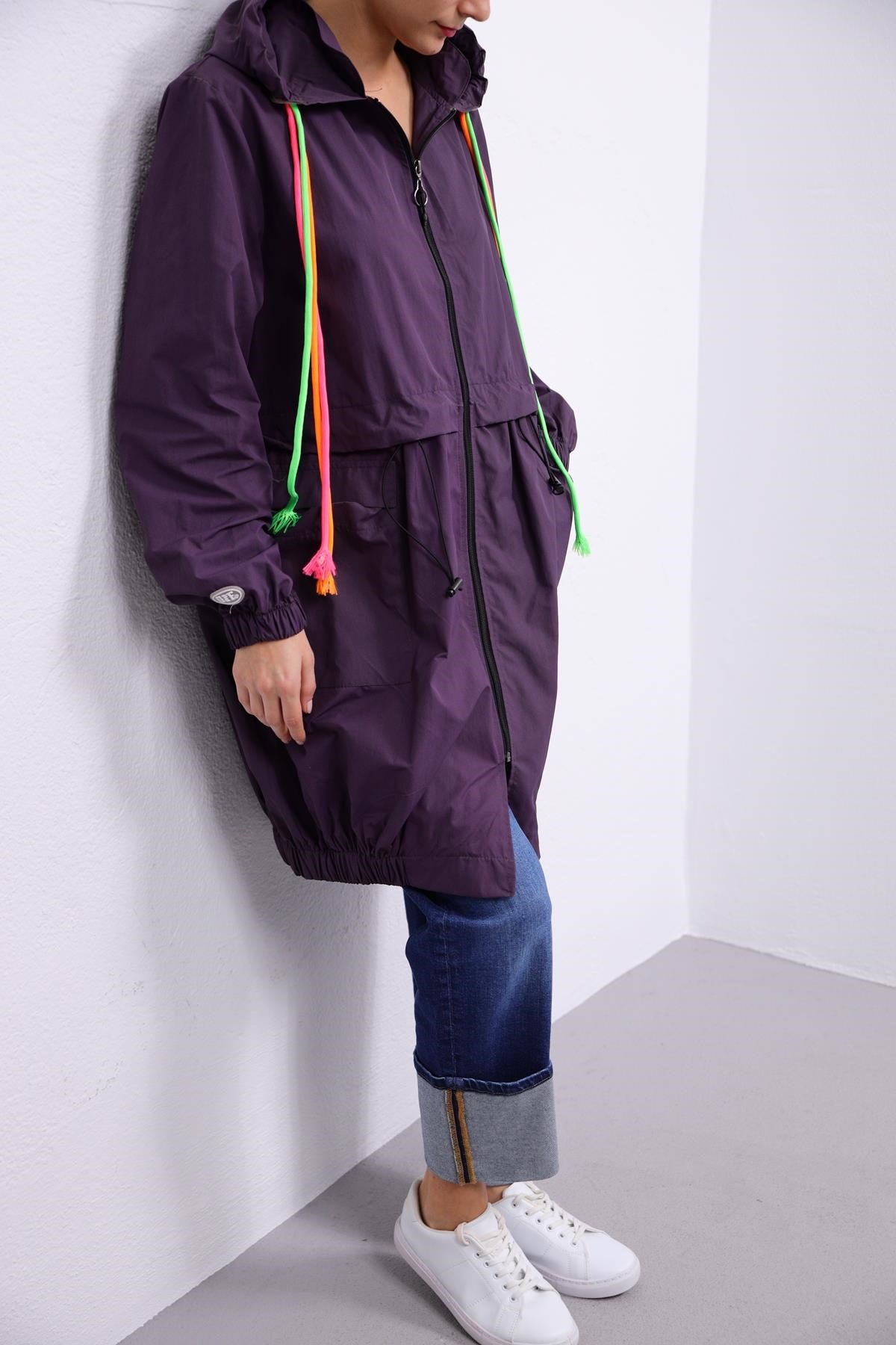 Mürdüm Rainbow Rüzgarlık - Şaman Butik - Bohem Giyim ve Aksesuar | Kadın & Erkek Mürdüm Rainbow Rüzgarlık