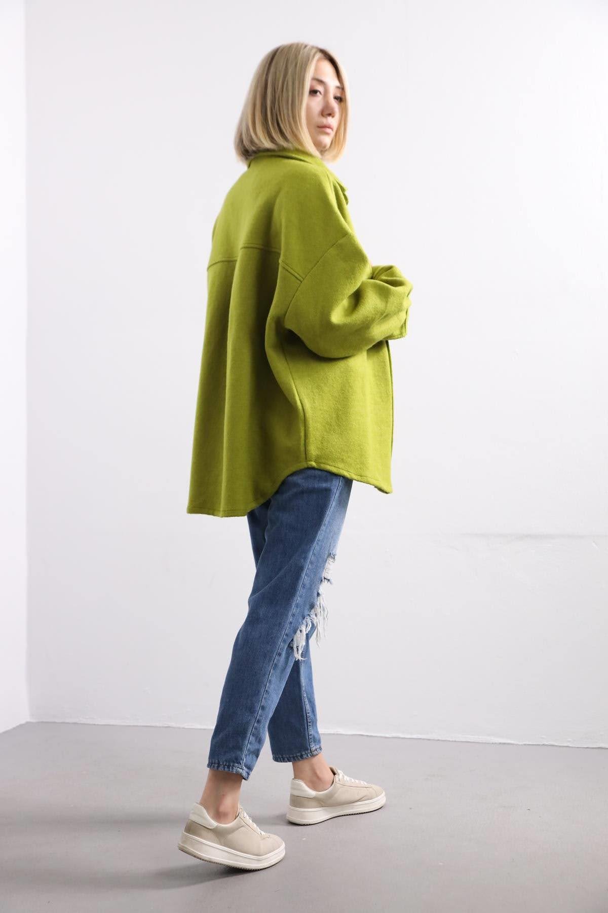 Oil Green Big Button Jacket Oil Green Big Button Jacket