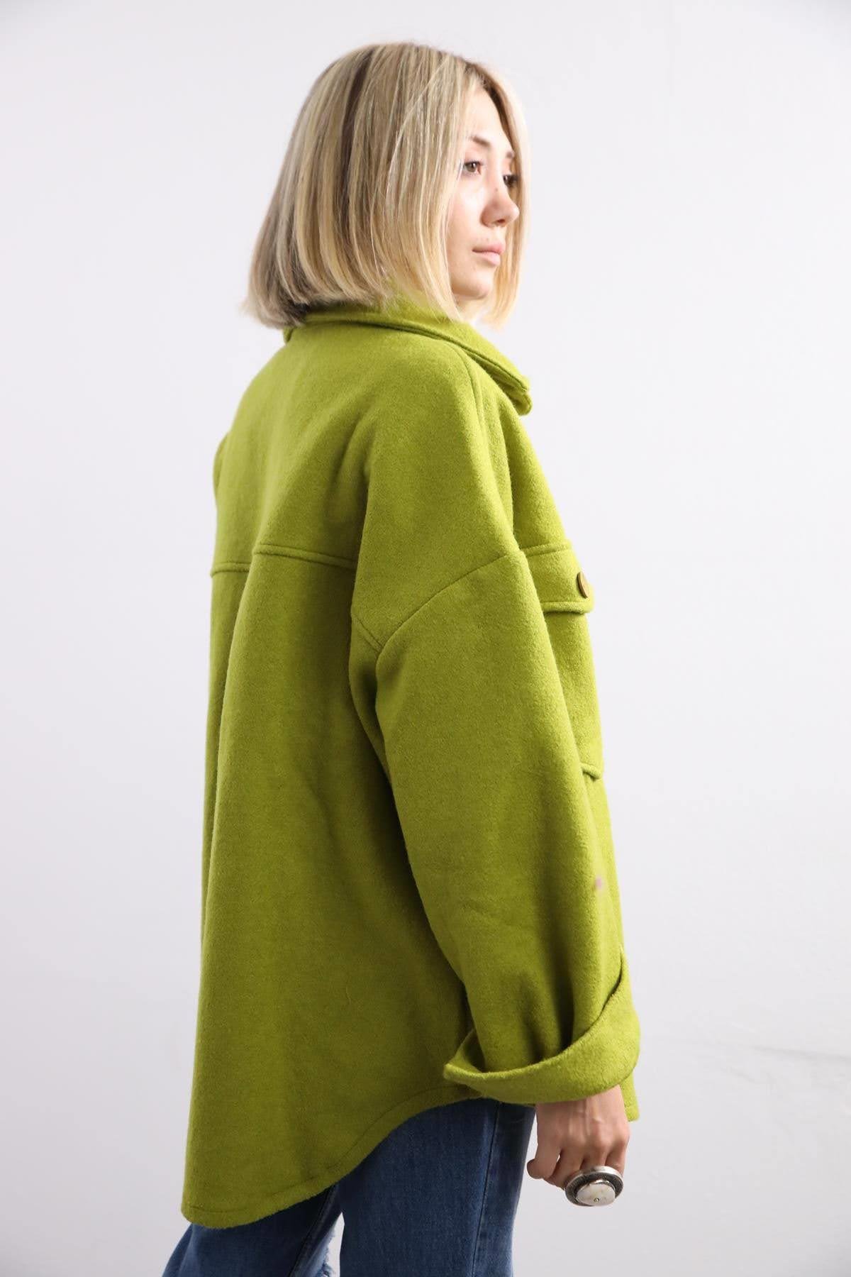 Oil Green Big Button Jacket Oil Green Big Button Jacket