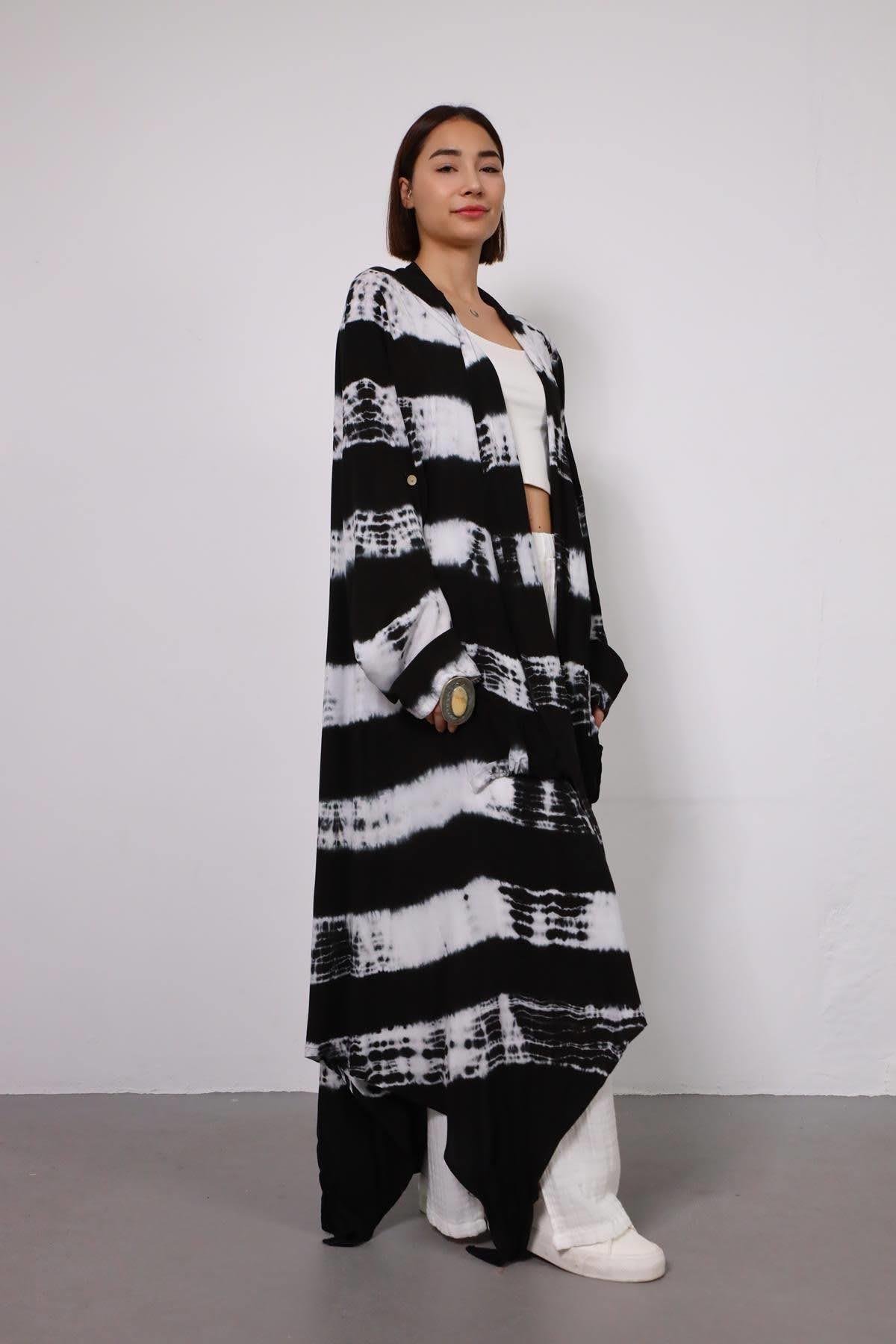 Siyah Batikli Kaftan - Şaman Butik - Bohem Giyim ve Aksesuar | Kadın & Erkek Siyah Batikli Kaftan
