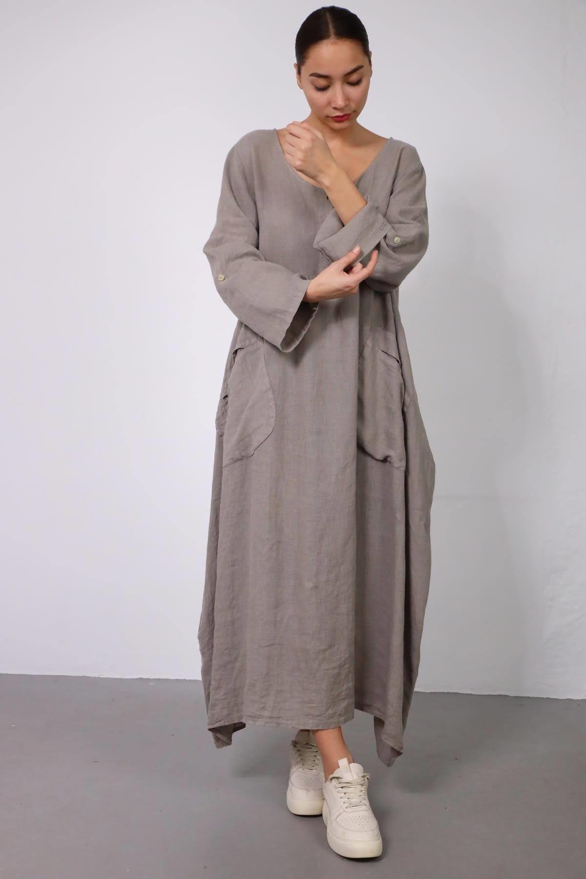 Saman Butik | Shop Online Mink Wide Pocket Dress