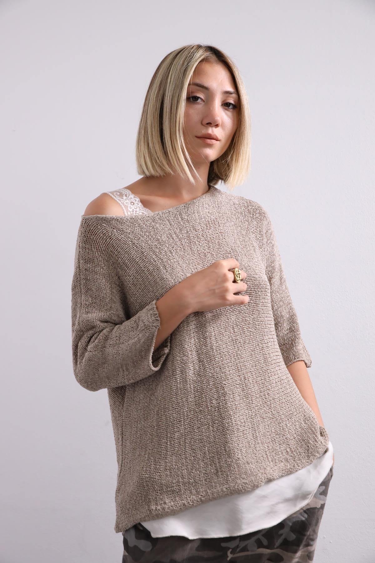 Mink Mercerized Blouse - Saman Butik | Shop Online Mink Mercerized Blouse