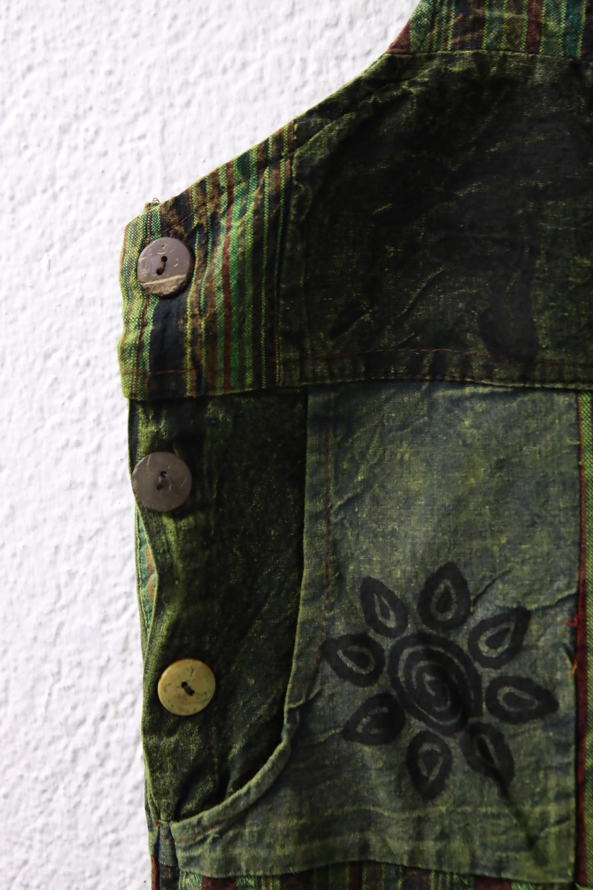  Renkli Yıkama Patchwork Tulum