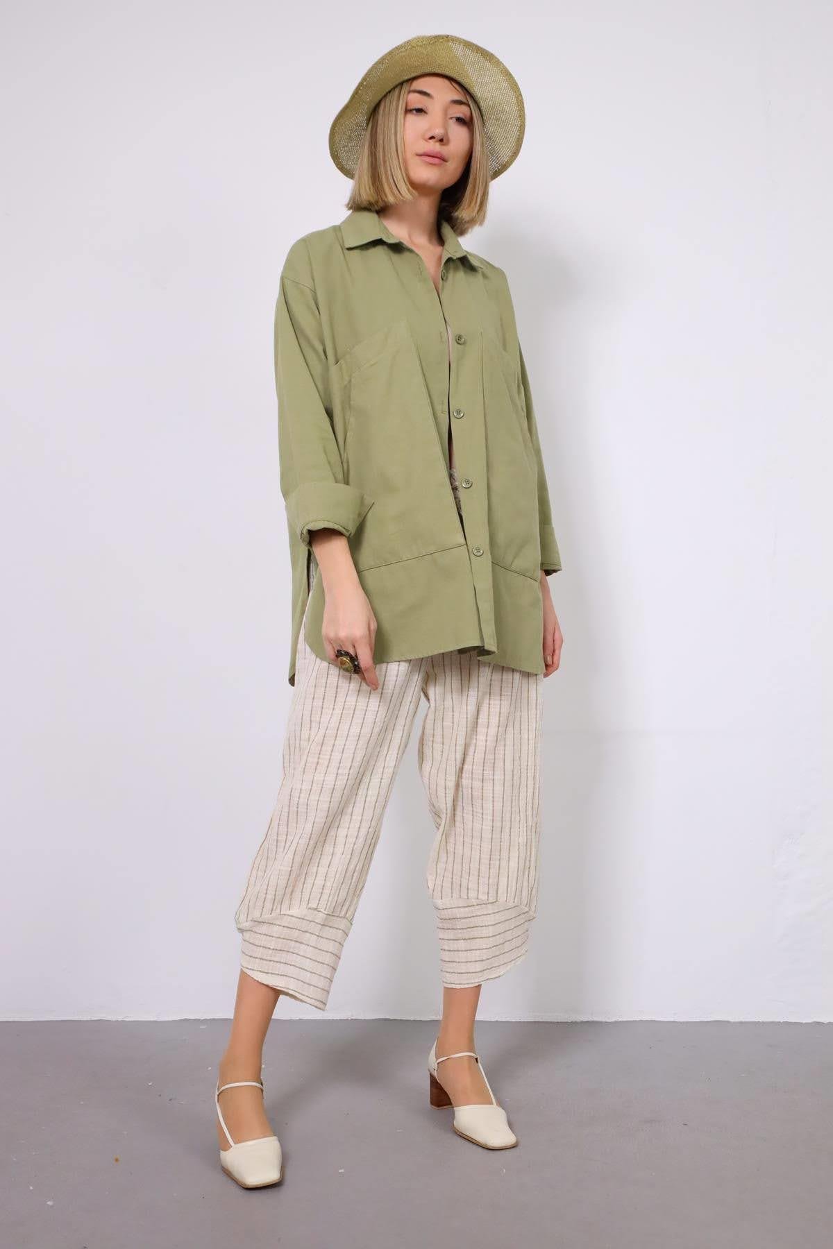 Green Color Big Pocket Jacket Green Color Big Pocket Jacket