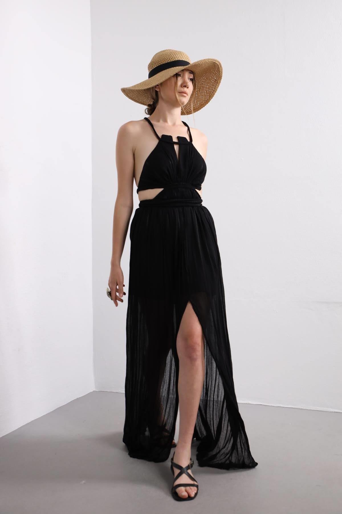 Black Slit Elegant Dress Black Slit Elegant Dress