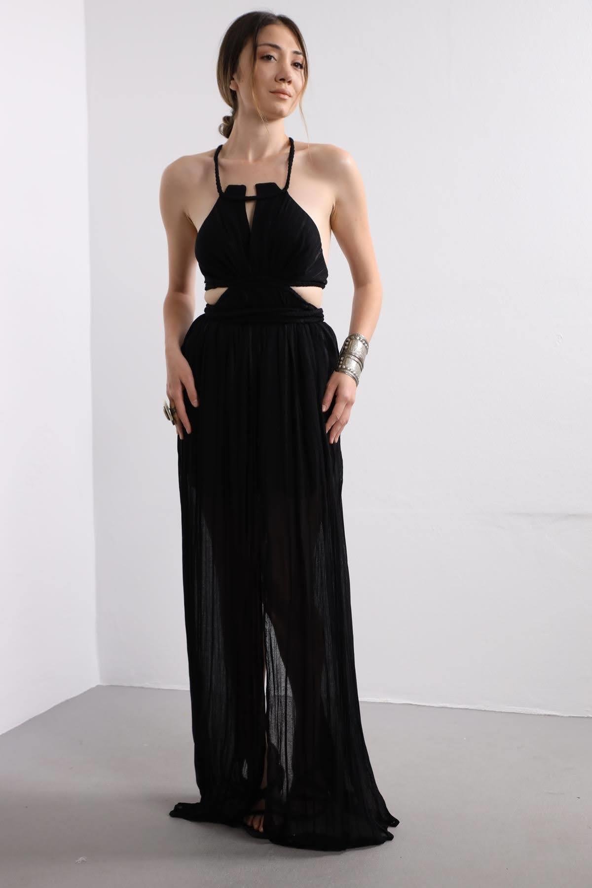 Black Slit Elegant Dress Black Slit Elegant Dress