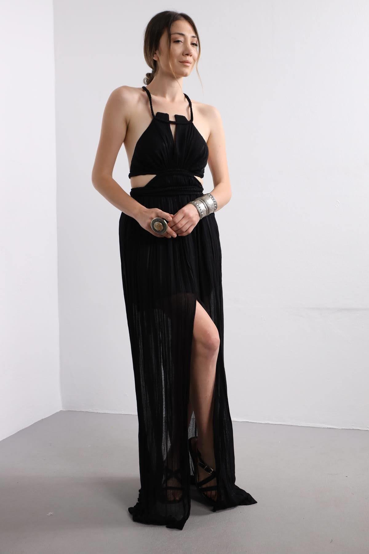 Black Slit Elegant Dress Black Slit Elegant Dress