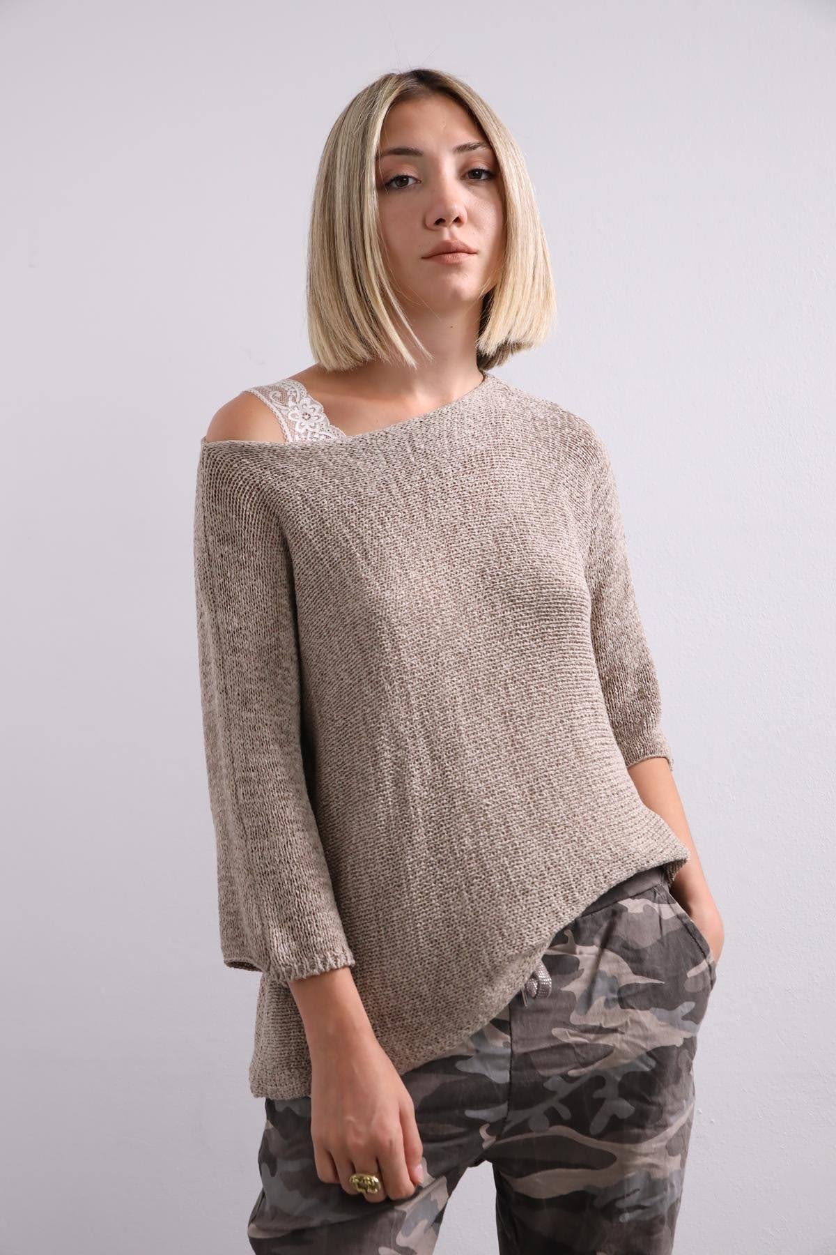 Mink Mercerized Blouse - Saman Butik | Shop Online Mink Mercerized Blouse