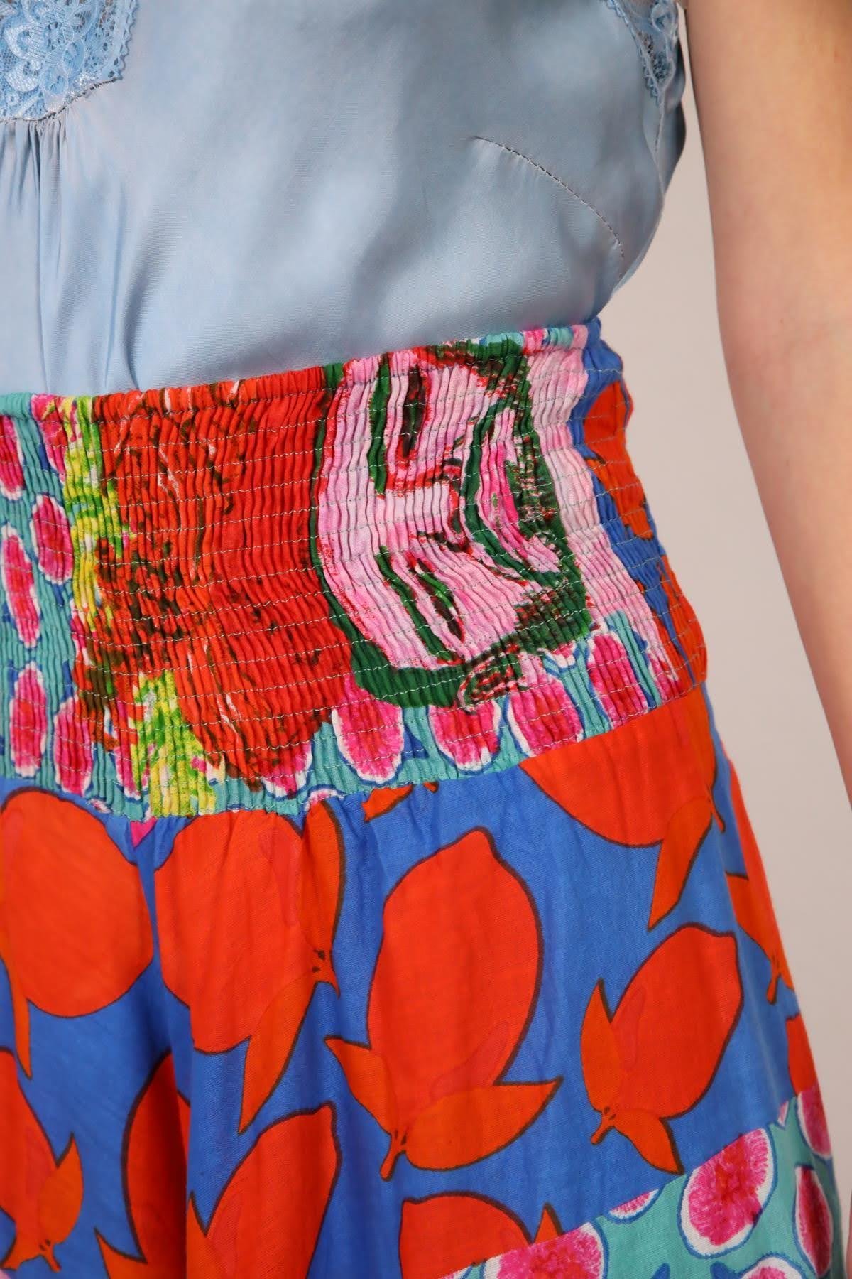 Kırmızı Desenli Gipeli Pantolon - Şaman Butik Kırmızı Desenli Gipeli Pantolon