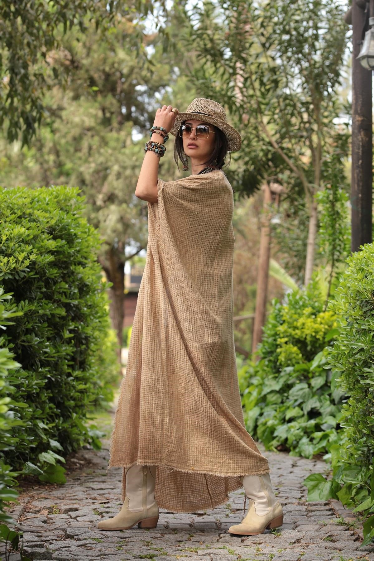  Camel Pamuk İplik Salaş Kaftan