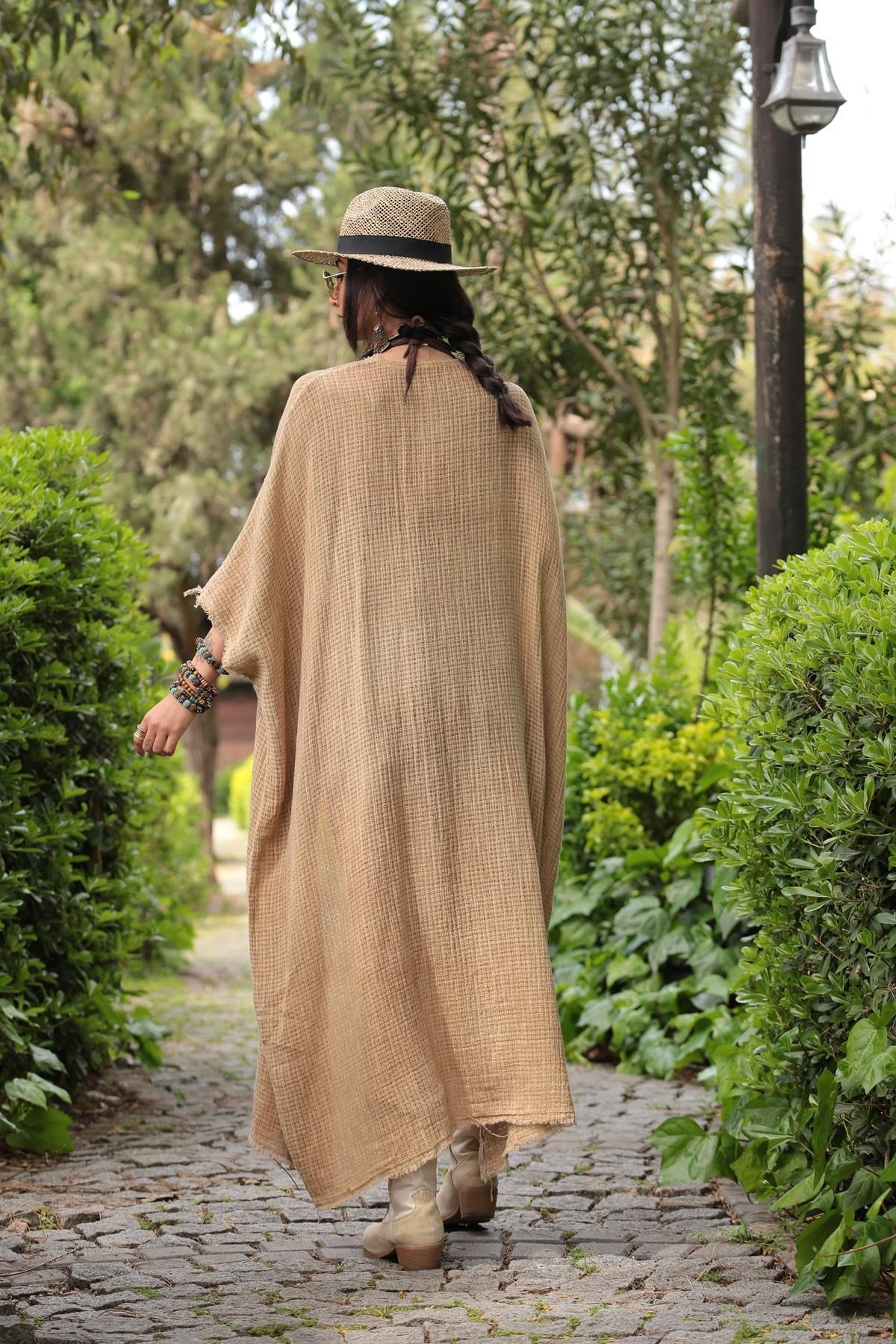  Camel Pamuk İplik Salaş Kaftan