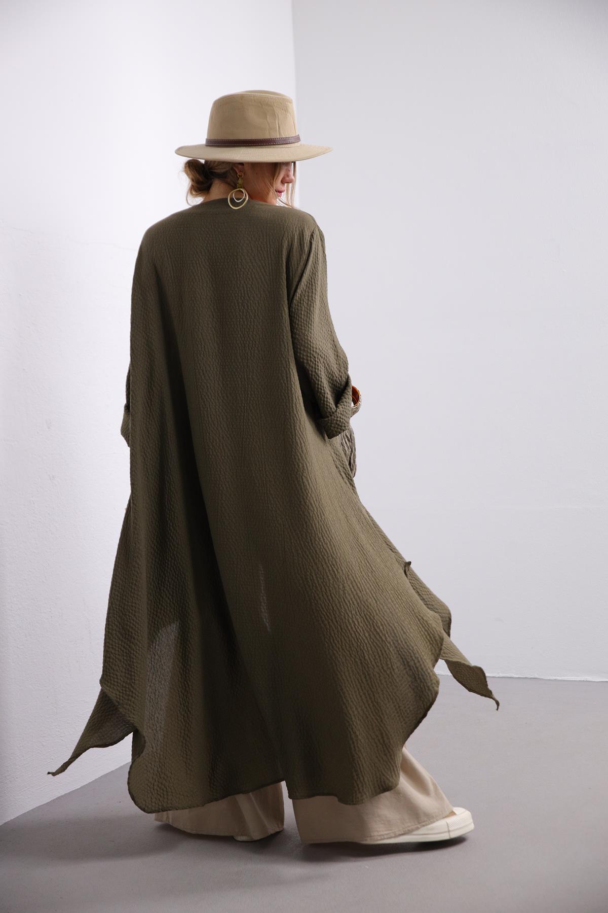  Haki Gofre Kaftan