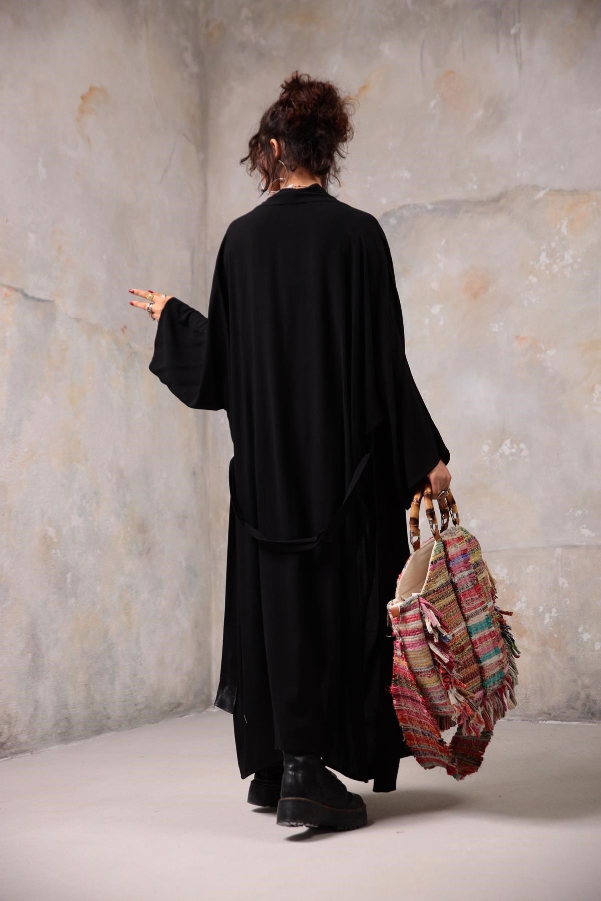 Black Kimono - Saman Butik | Shop Online Black Kimono