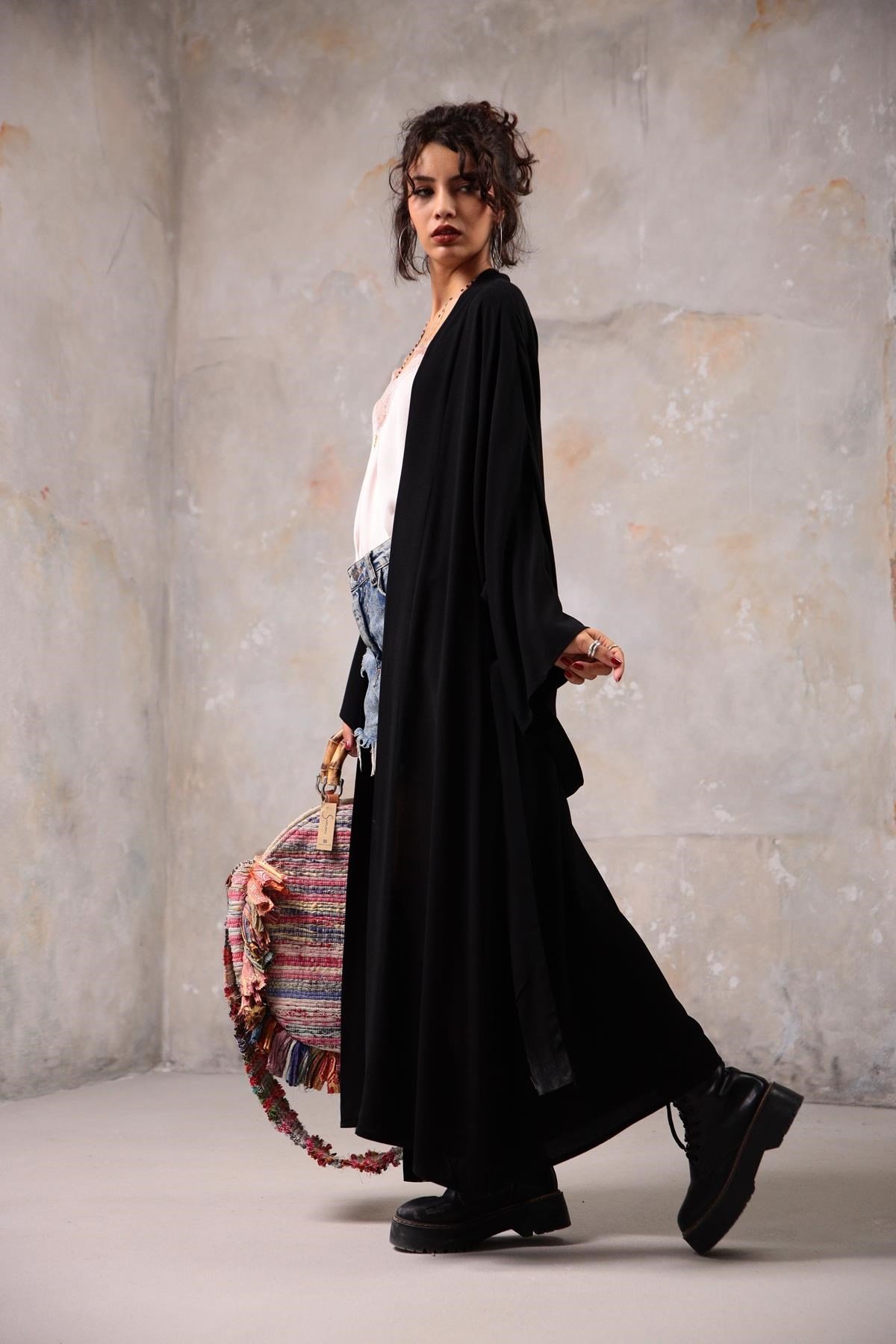 Black Kimono - Saman Butik | Shop Online Black Kimono