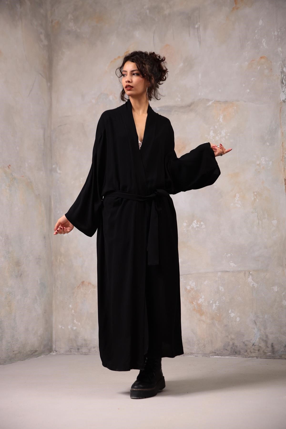 Black Kimono - Saman Butik | Shop Online Black Kimono
