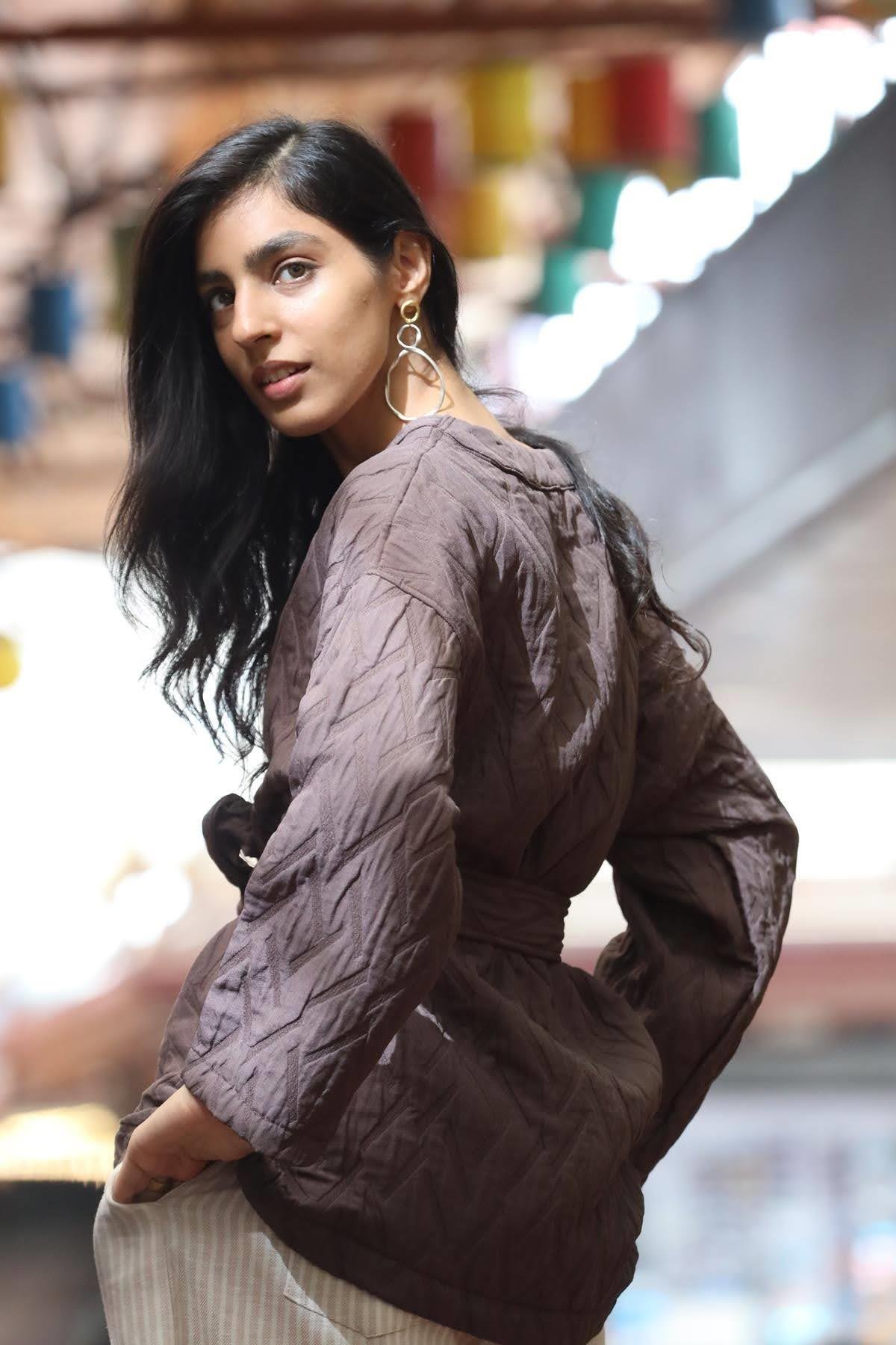 Brown Patterned Jacket