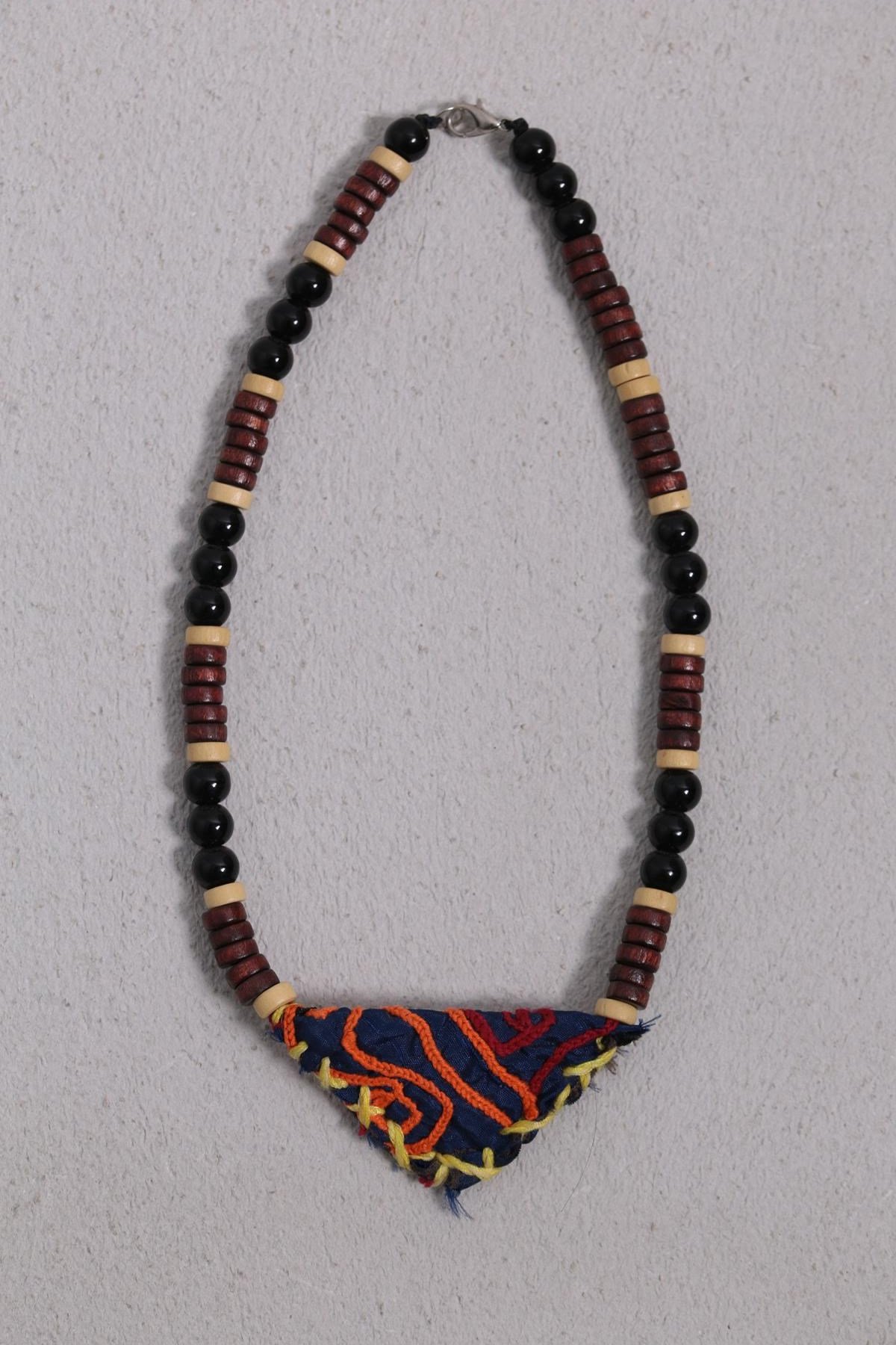 Amulet Detailed Wooden Design Necklace - Saman Butik | Shop Online Amulet Detailed Wooden Design Necklace