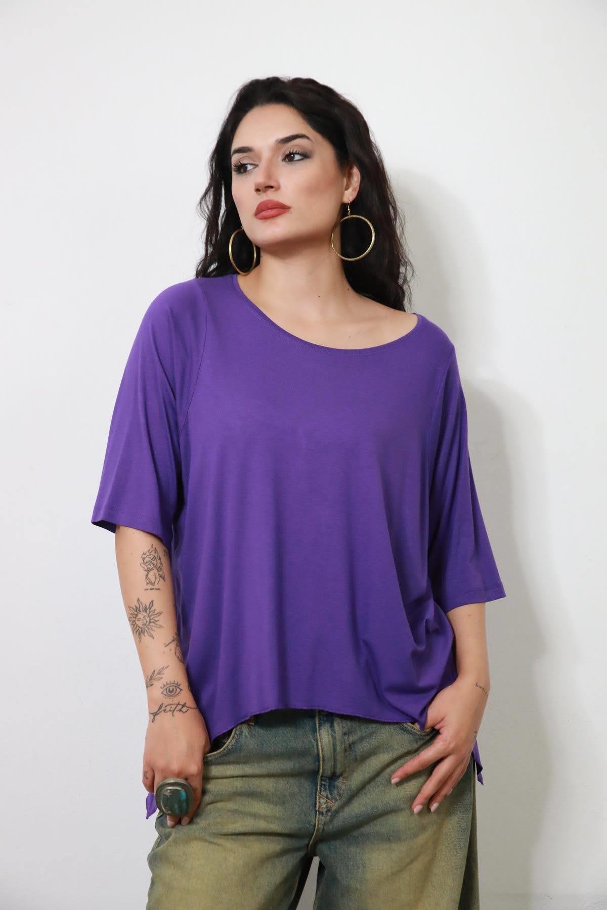 Purple Long Sides Blouse