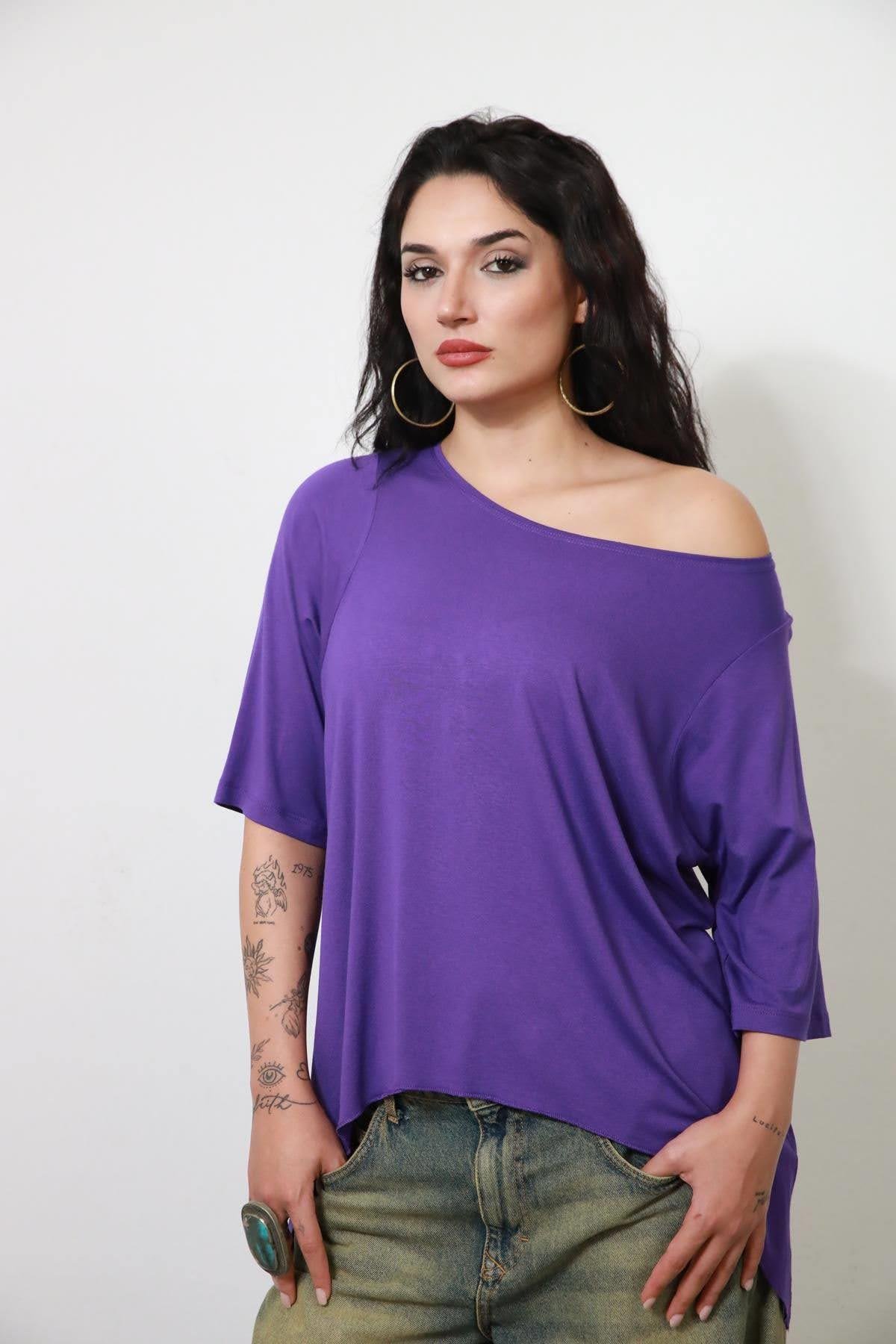 Purple Long Sides Blouse