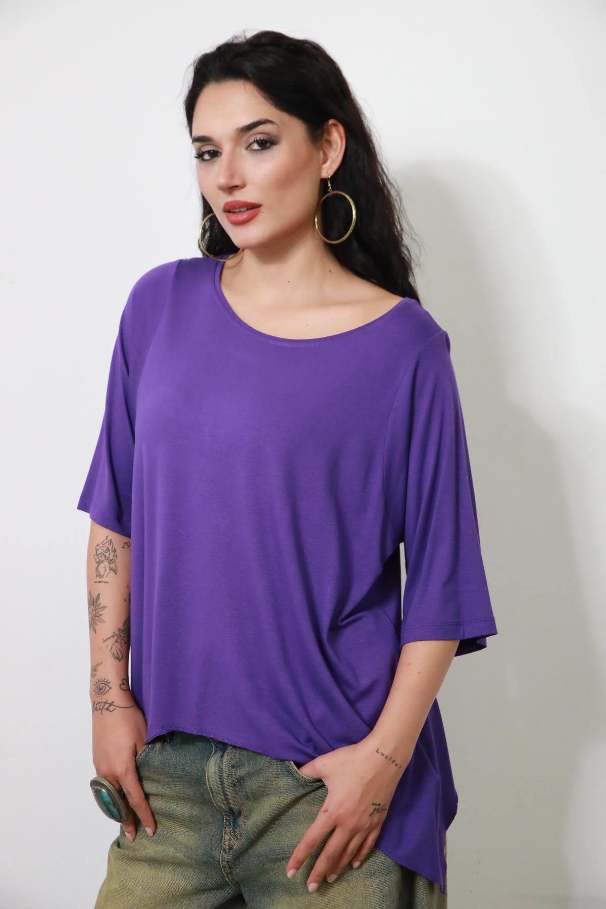 Purple Long Sides Blouse
