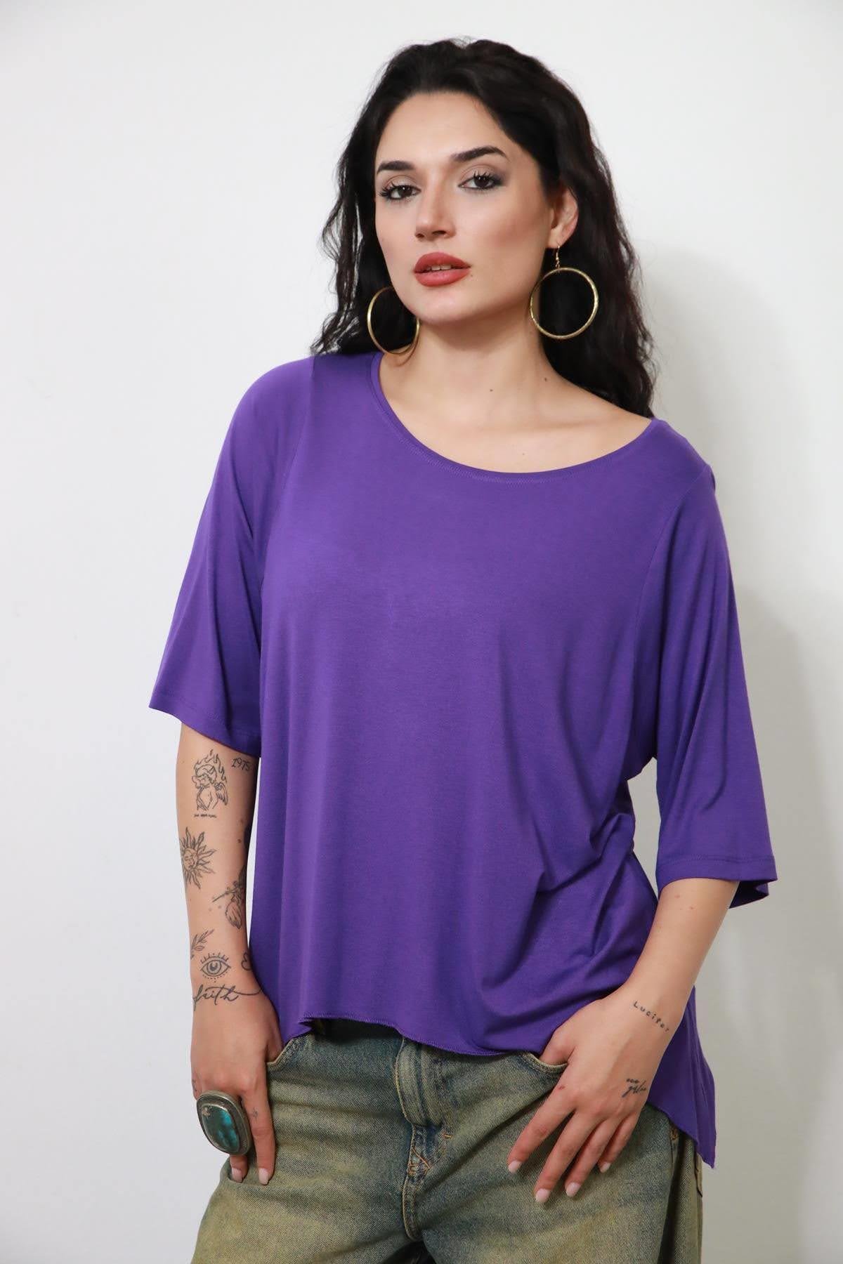 Purple Long Sides Blouse