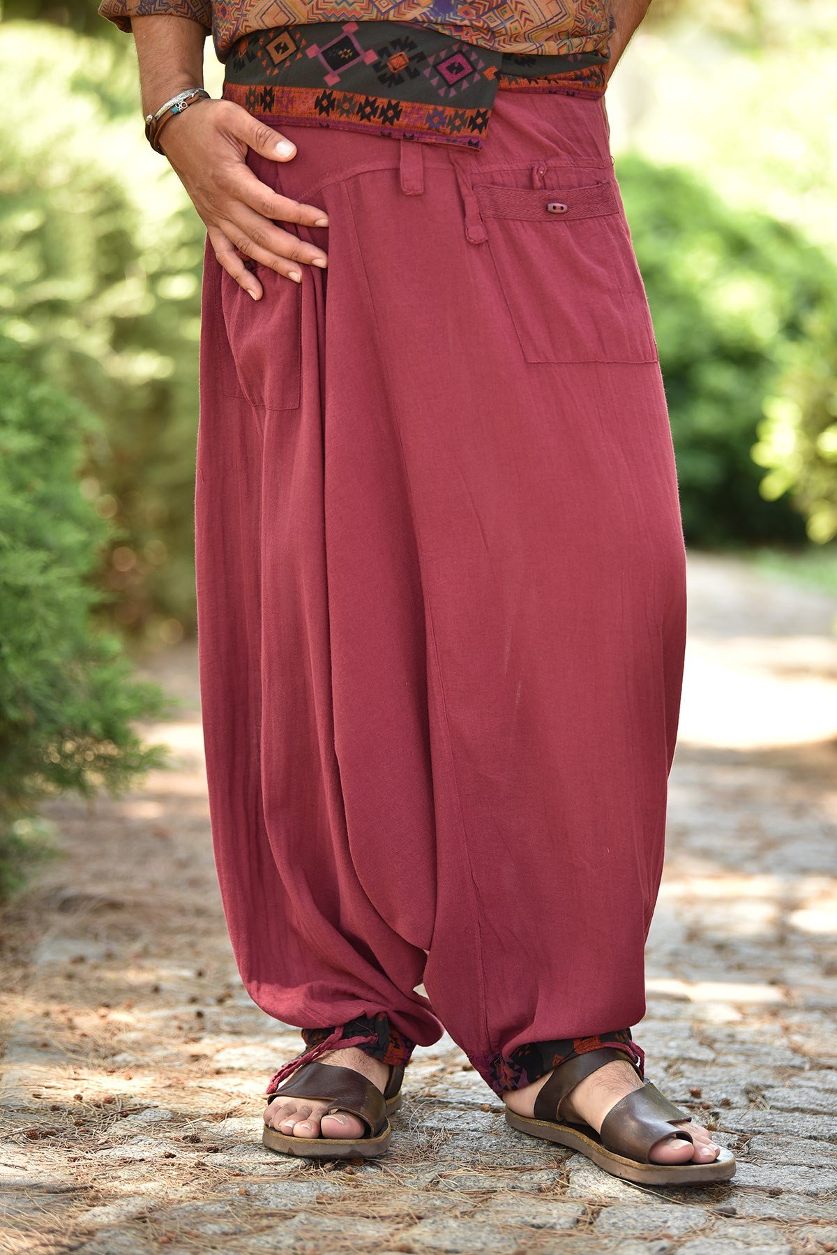 Bordo Balıkçı Şalvar Pantolon - Şaman Butik  - Online Alışveriş Sitesi | Kadın ve Erkek Giyim Bordo Balıkçı Şalvar Pantolon