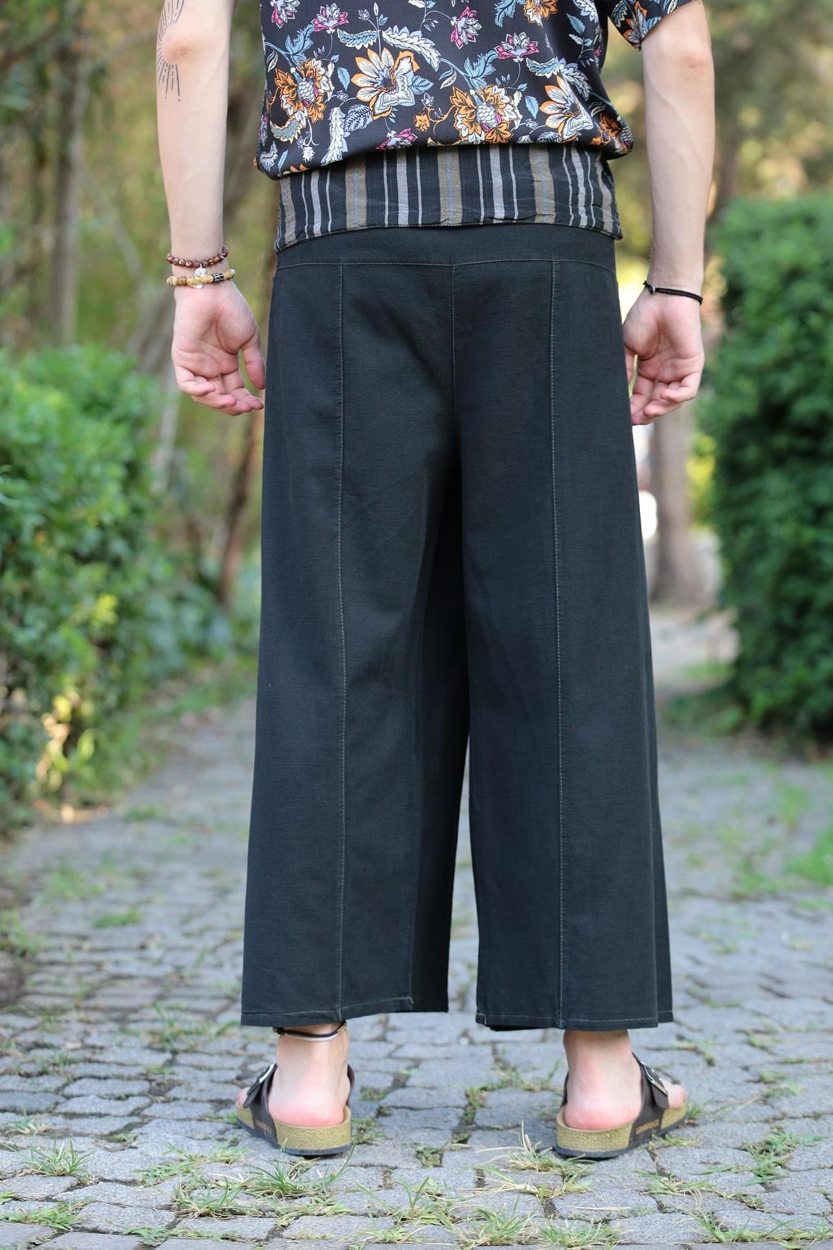 Siyah Balıkçı Pantolon - Şaman Butik Siyah Balıkçı Pantolon